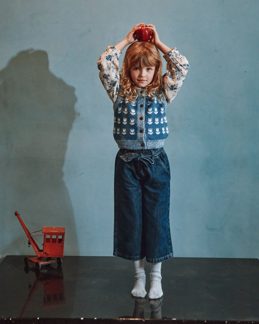 Jean large ceinturé denim