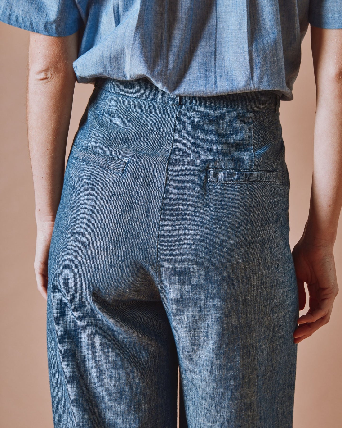 Pantalon - Ample chiné marine