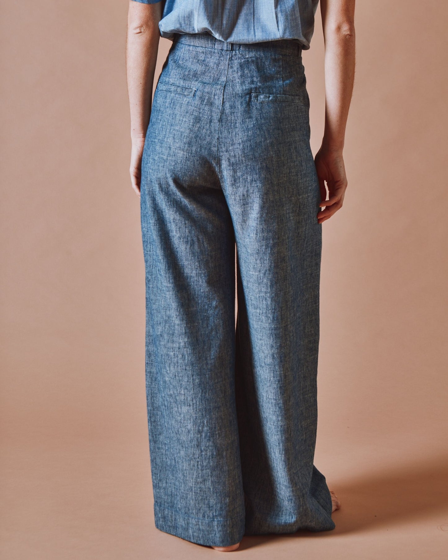 Pantalon - Ample chiné marine