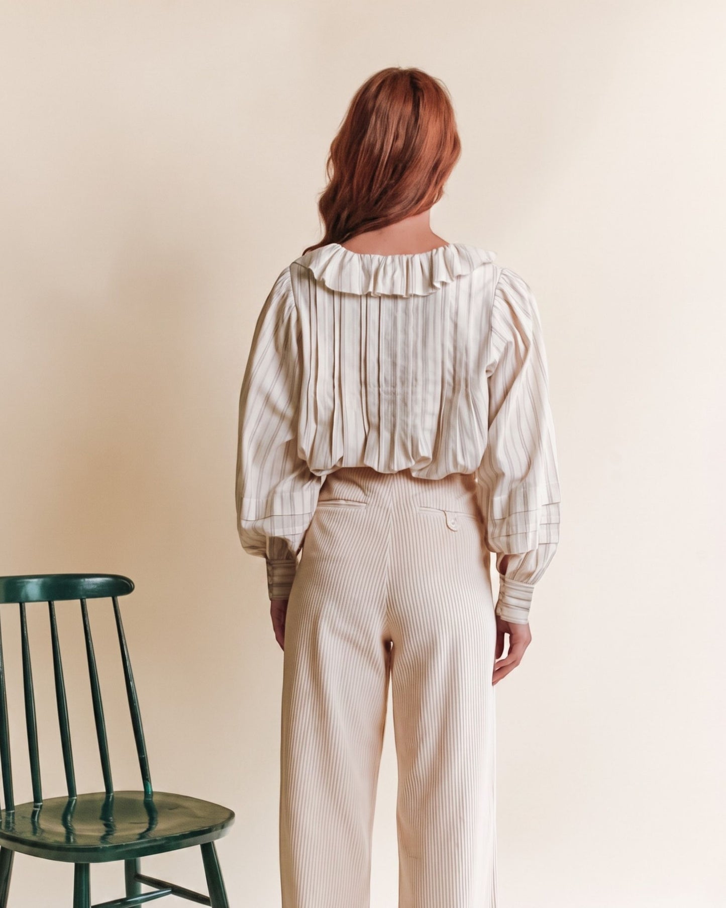 Blouse - Rayée khadi écru