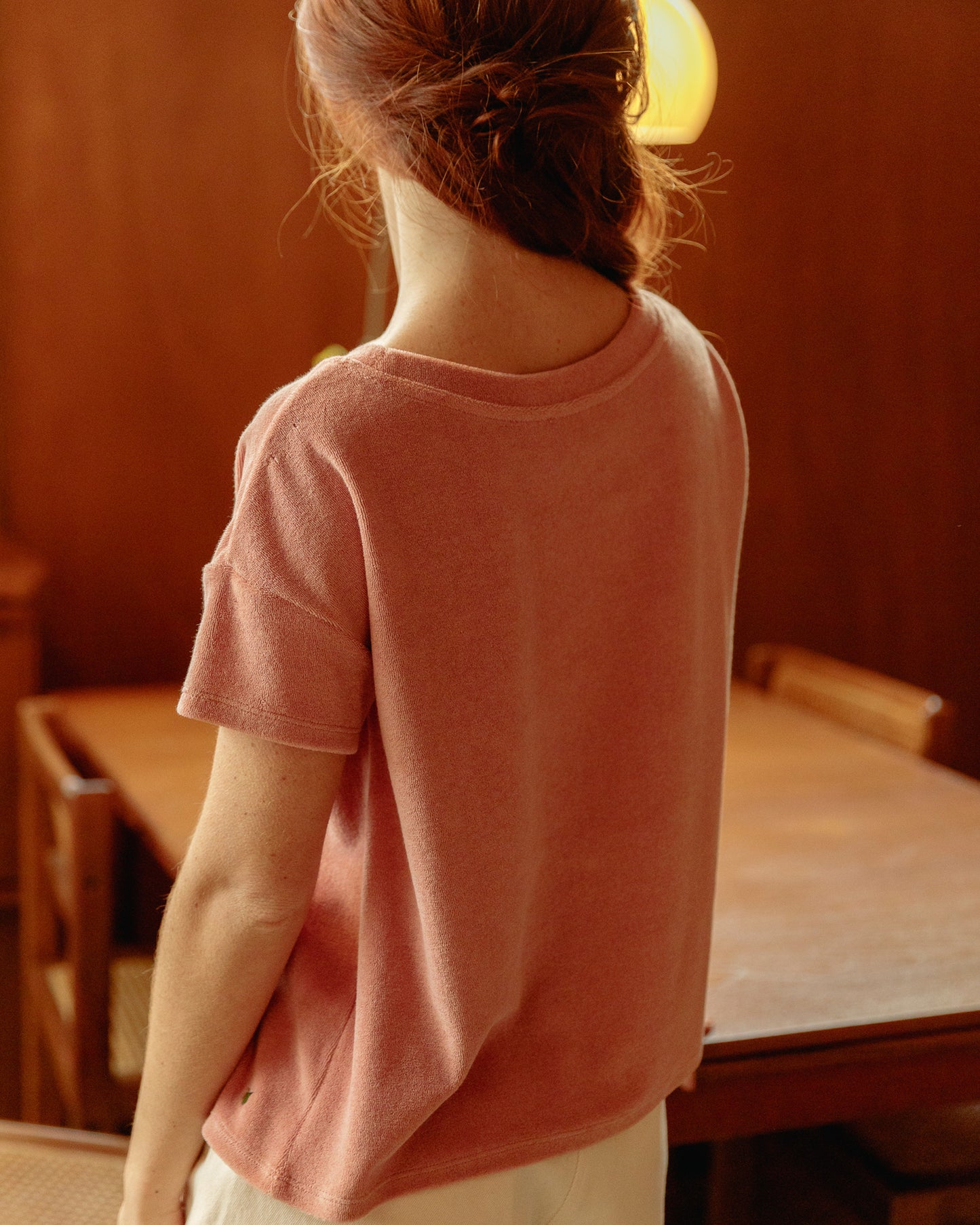 T-shirt éponge bois de rose