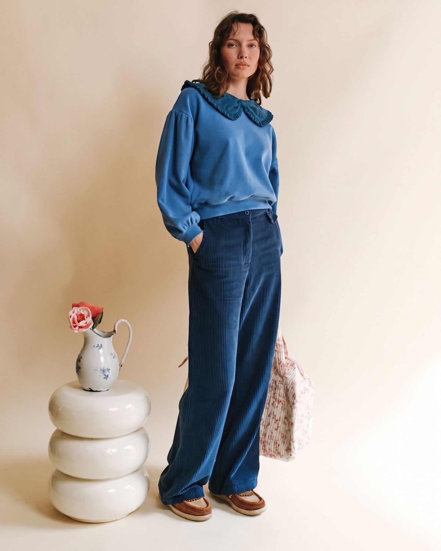 Sweat - Grand col bleu
