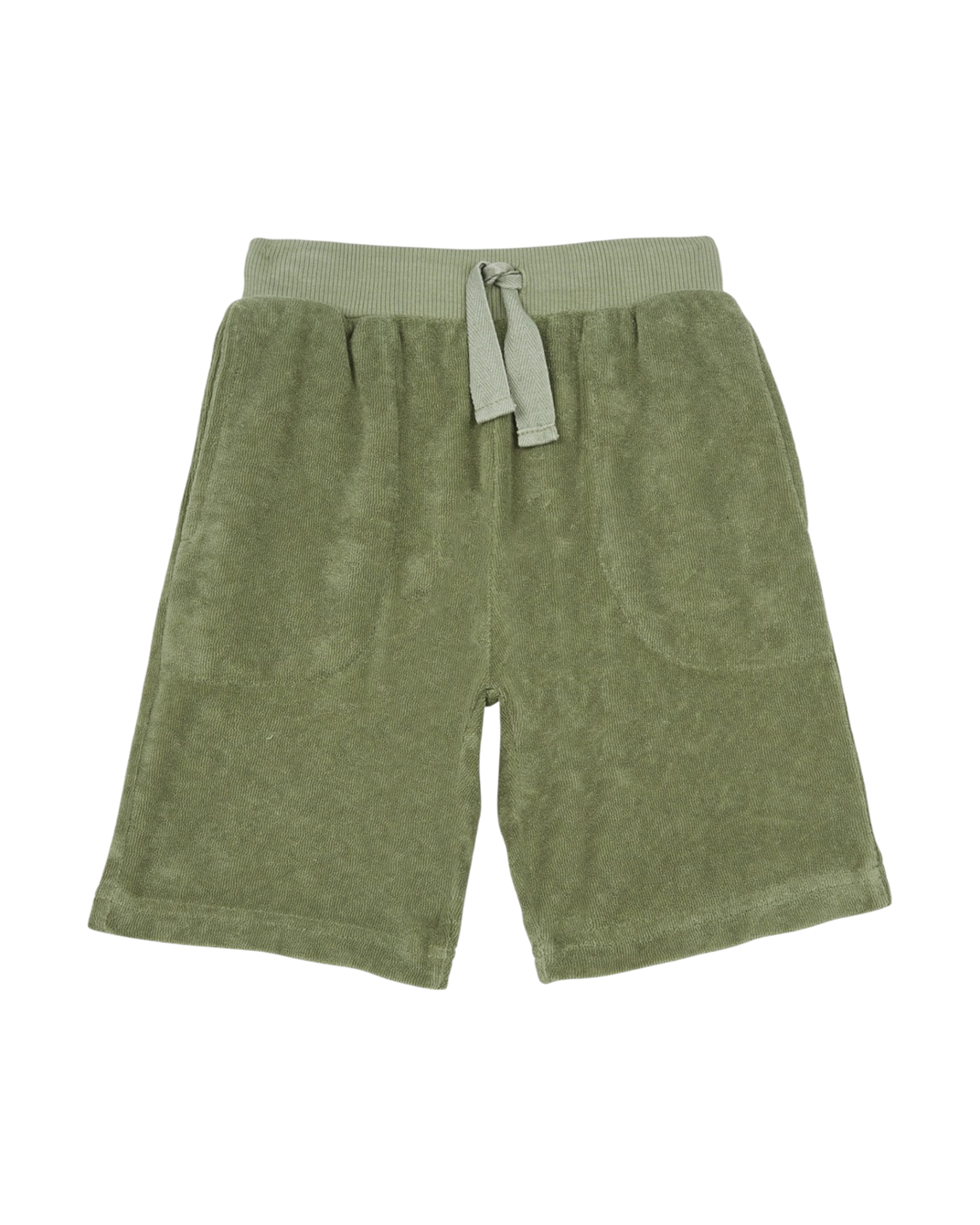 Khaki terry Bermuda shorts