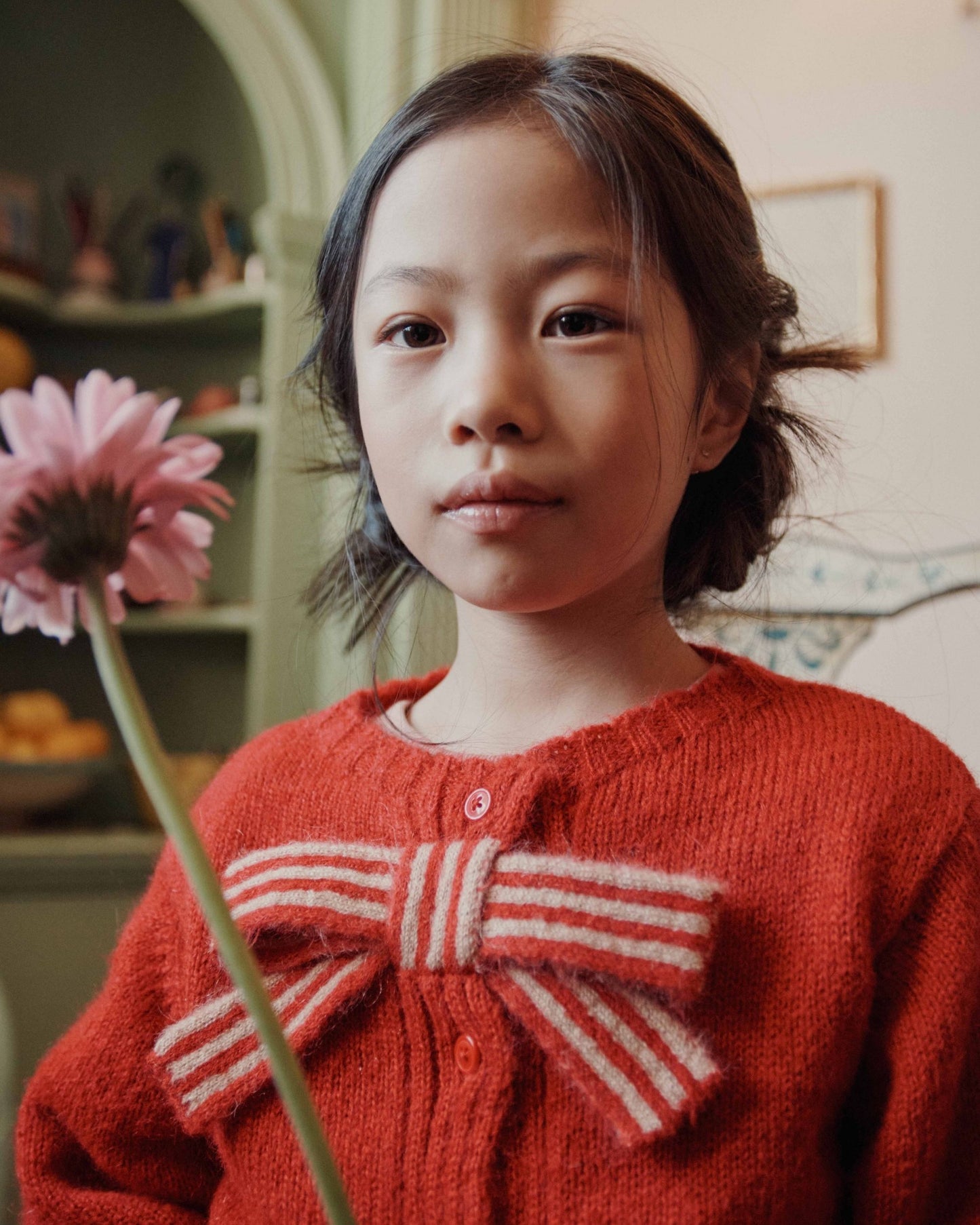 Cardigan - Noeud rouge