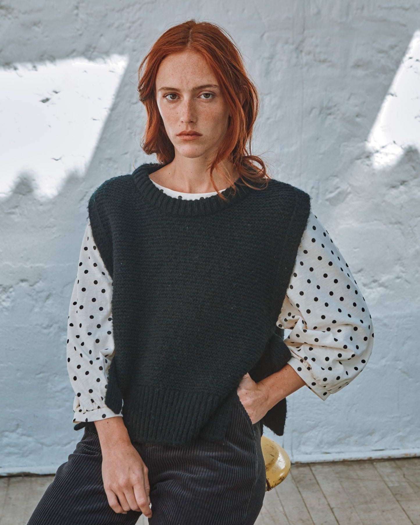 flame jersey t-shirt with polka dot print