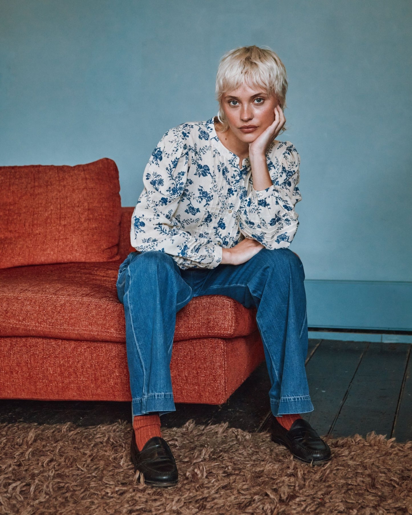 Blouse plissée orchid écru