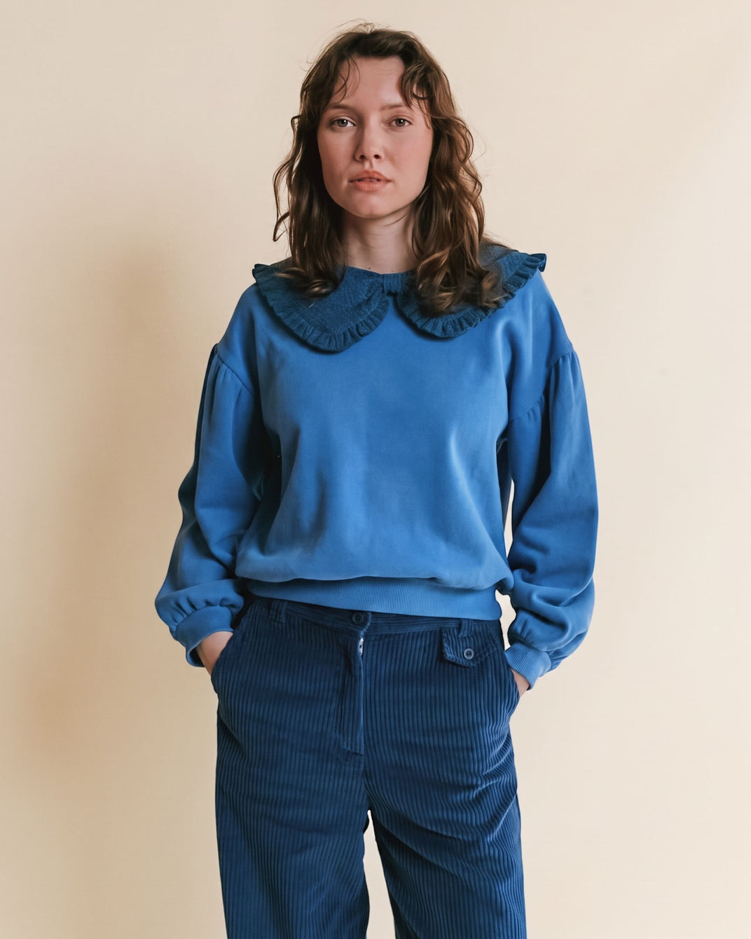 Sweat - Grand col bleu