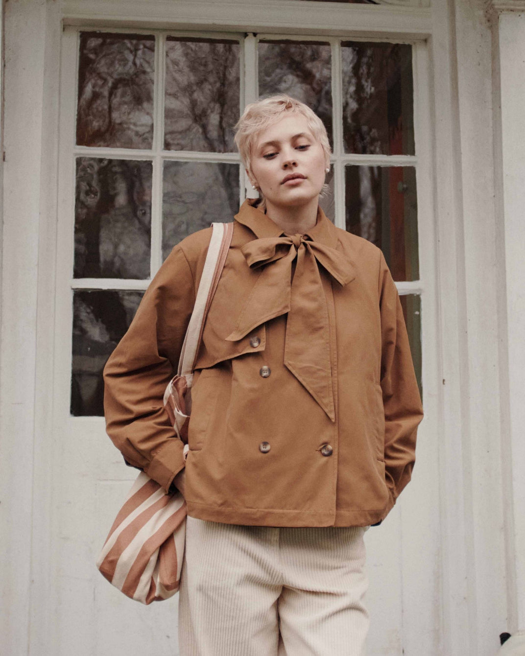Veste trench - Col à nouer camel