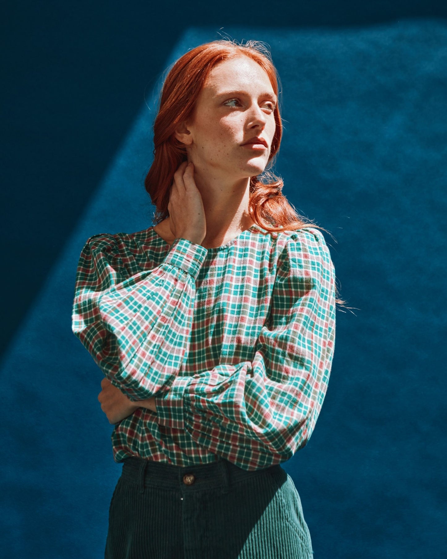 khadi tartan blouse