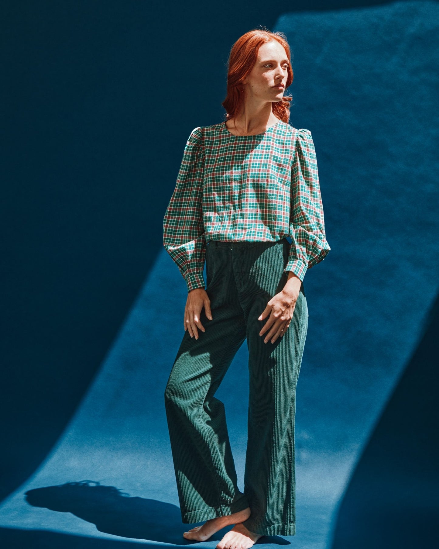 straight fern velvet pants