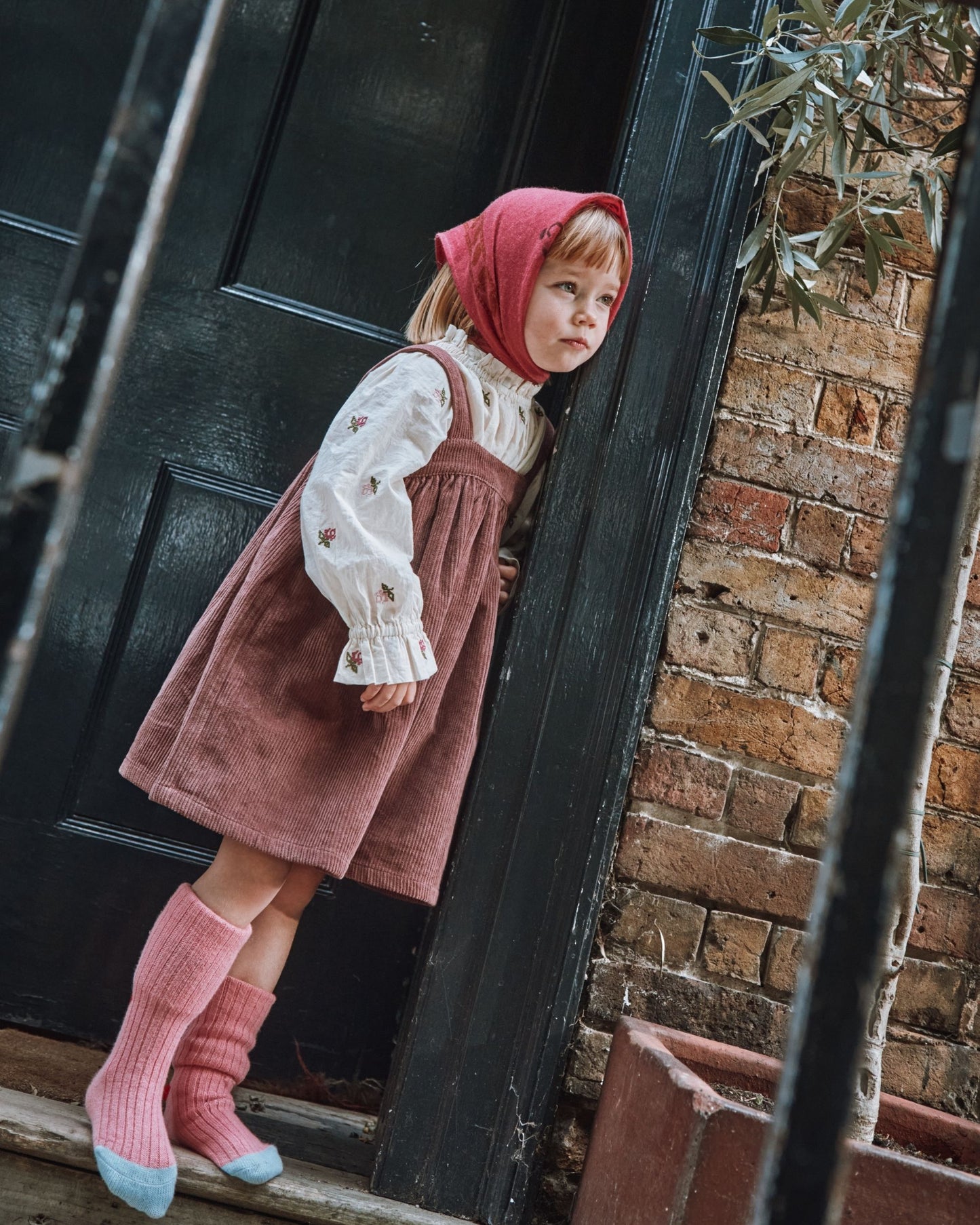 Robe à bretelles velours cotelé violine