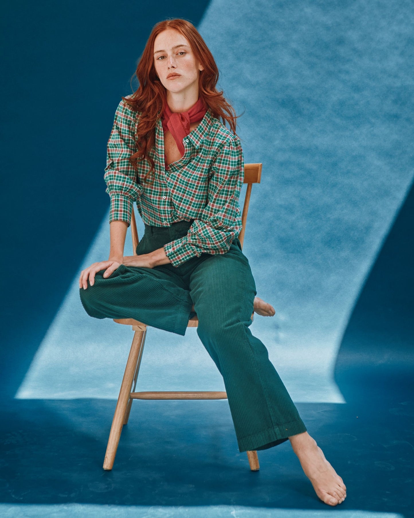 straight fern velvet pants