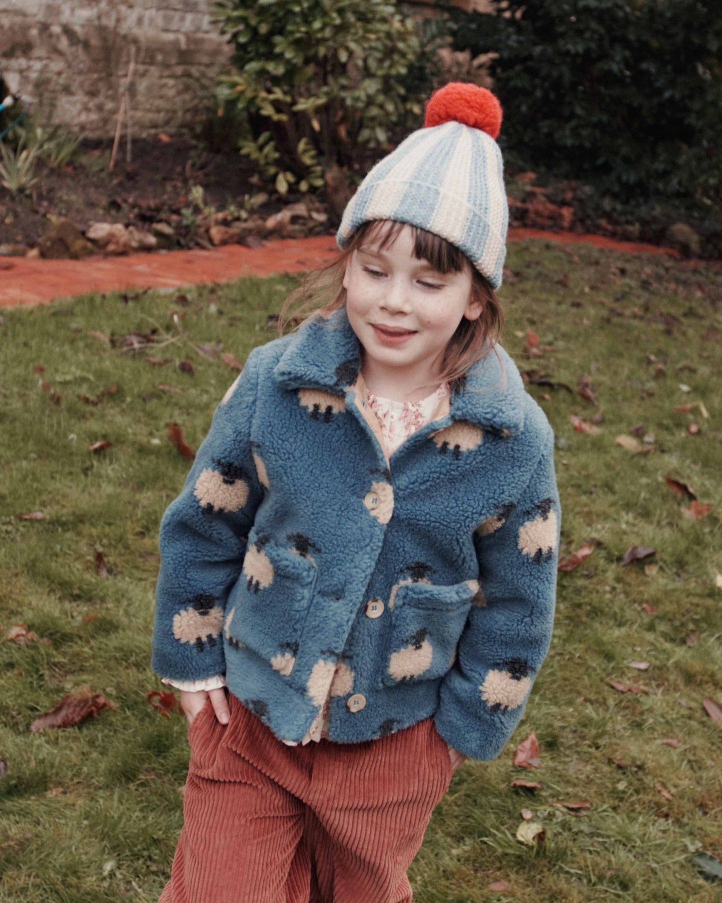 Veste moumoute - Mouton bleu