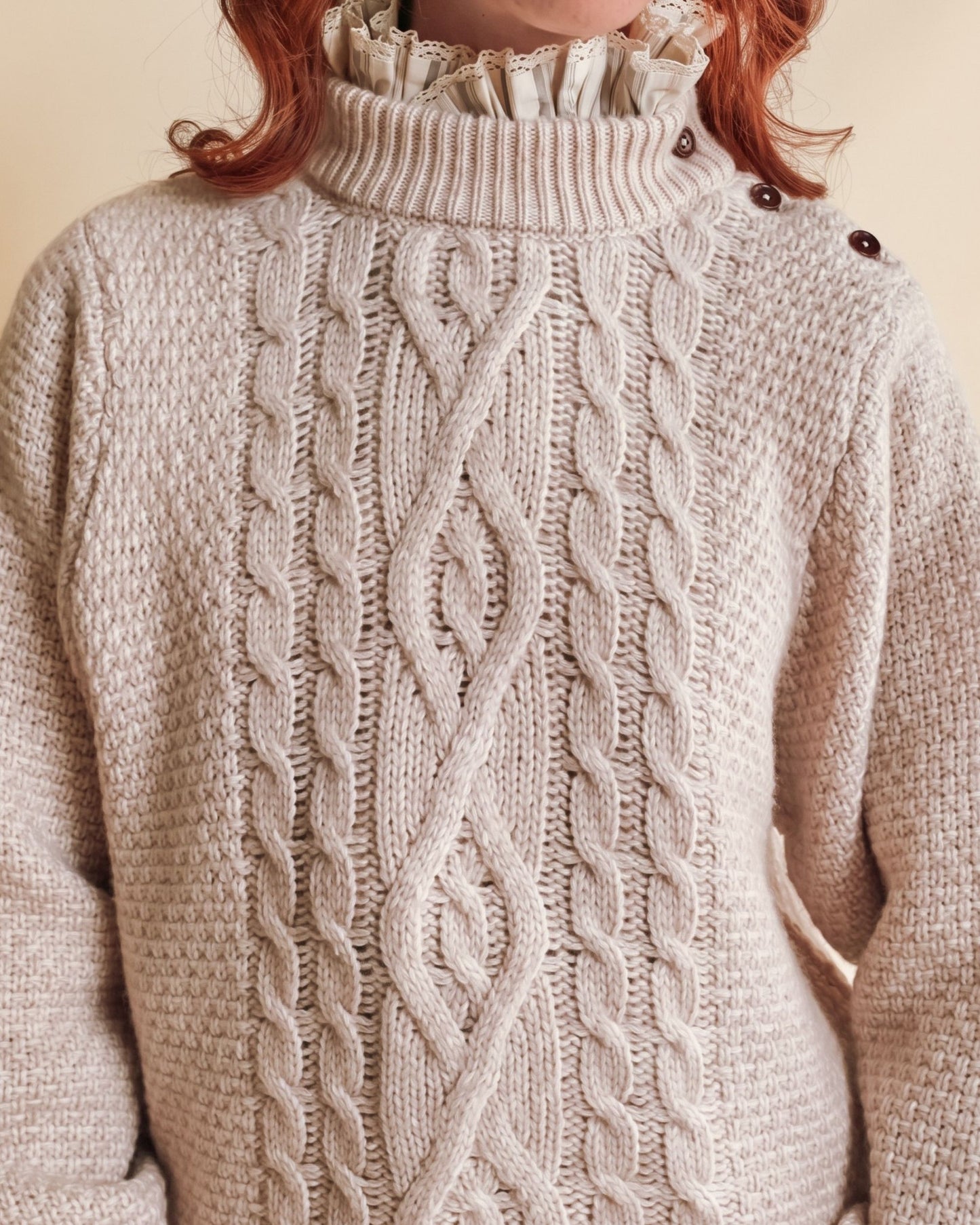 Pull irlandais - Torsadé beige