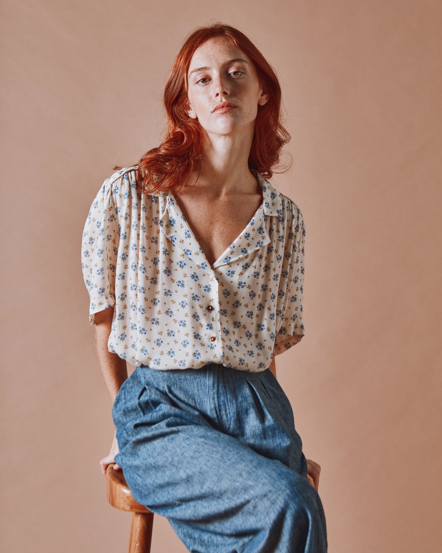 Chemisette - Fleuri bleuet