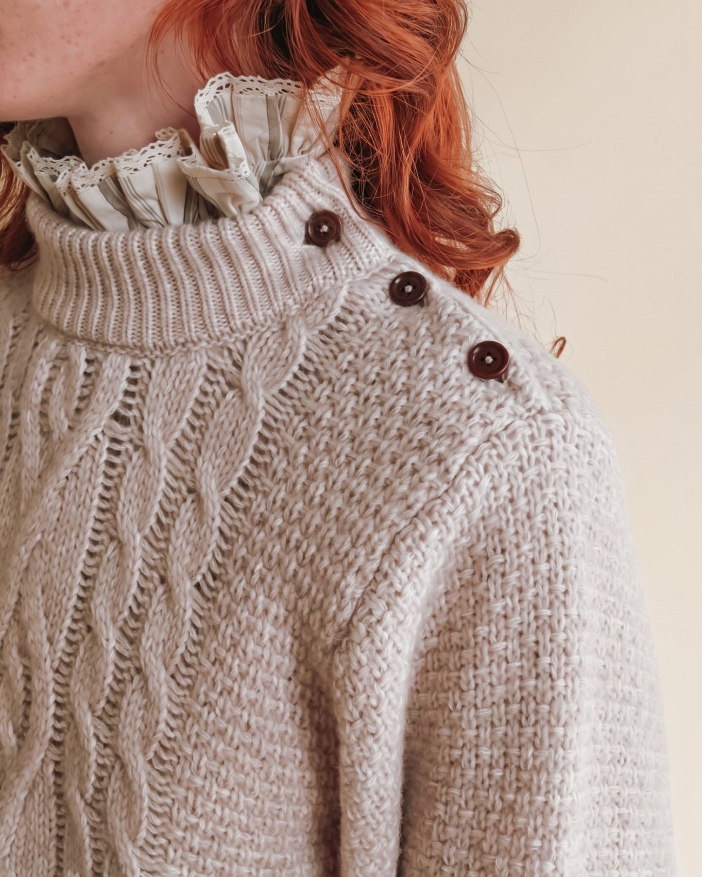 Pull irlandais - Torsadé beige