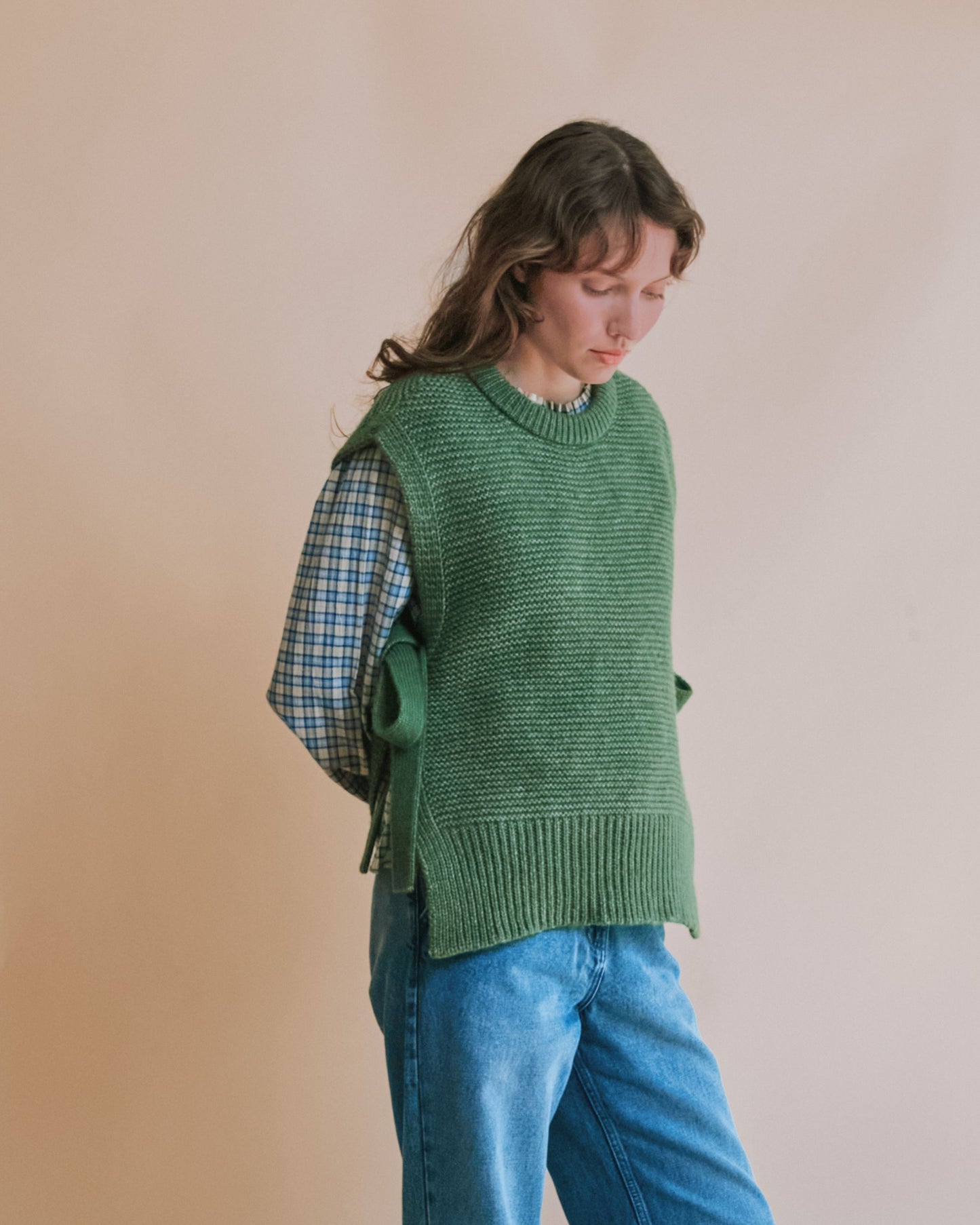 Pull sans manches - A nouer vert