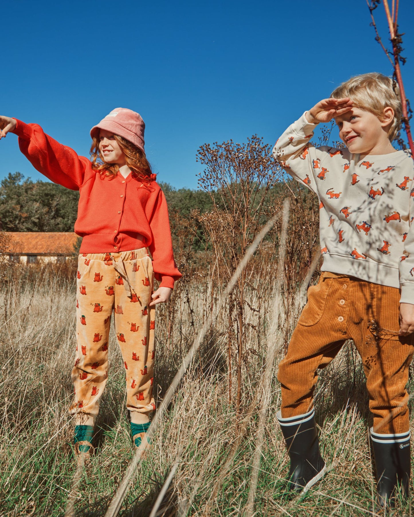 Jogger velours chat cool acajou