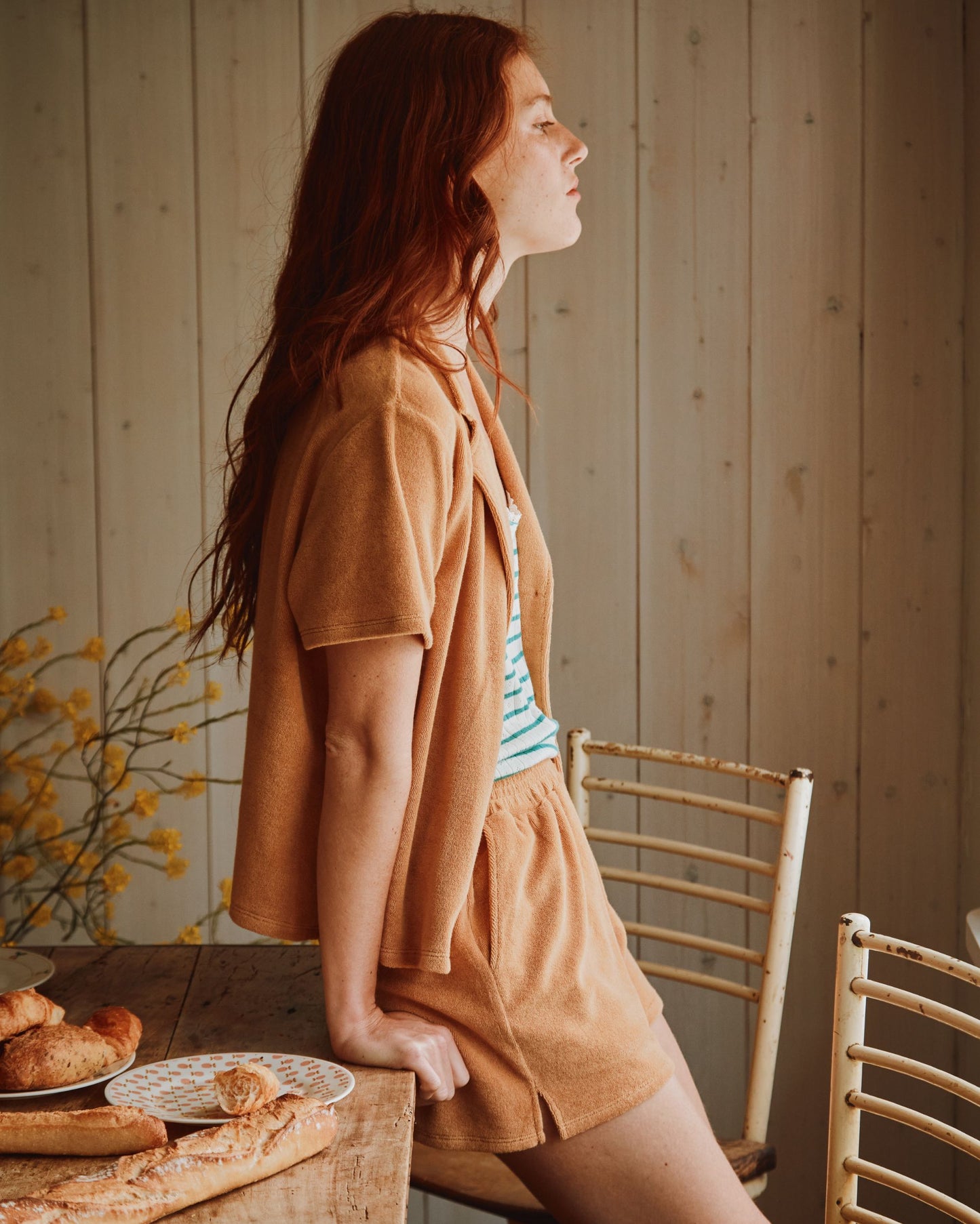 Short - éponge uni miel