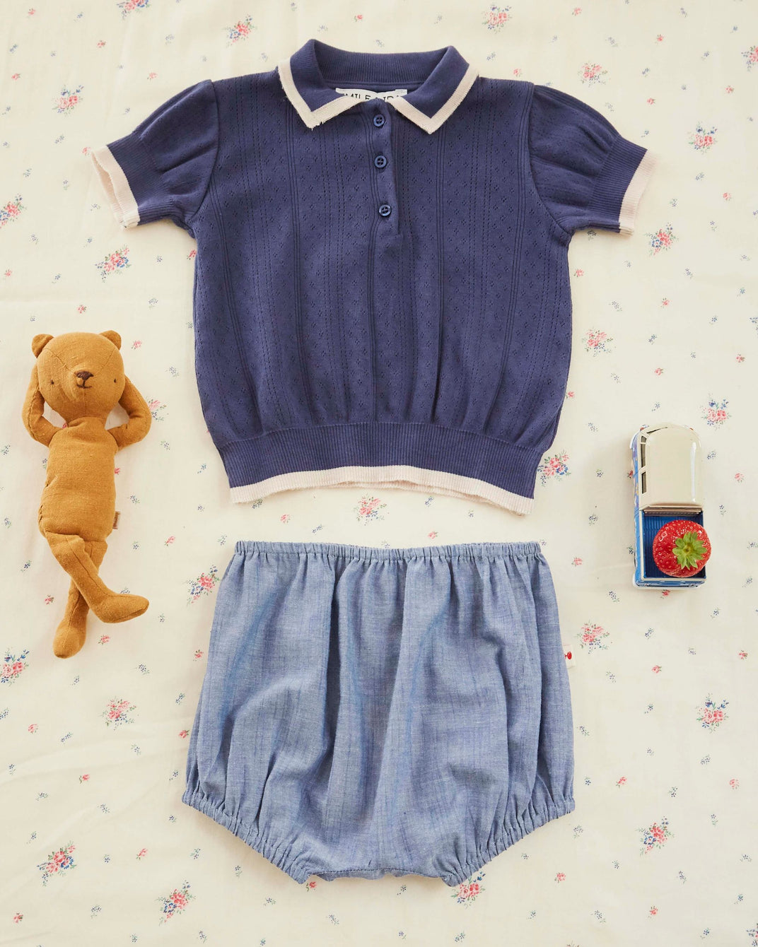 Polo - Pointelle modal marine