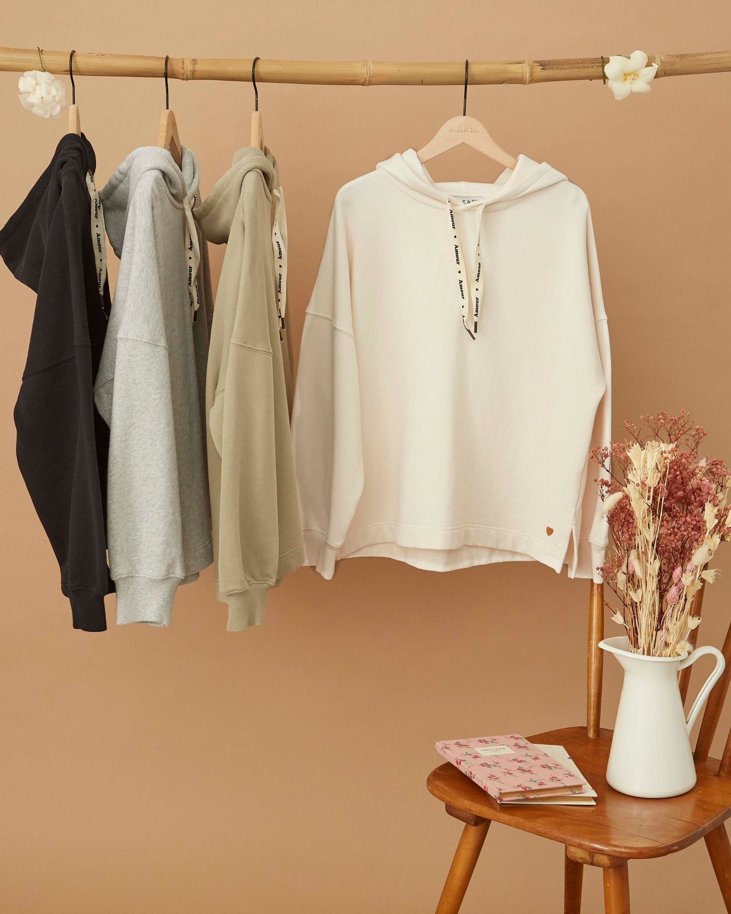 Sweat à capuche coton bio écru