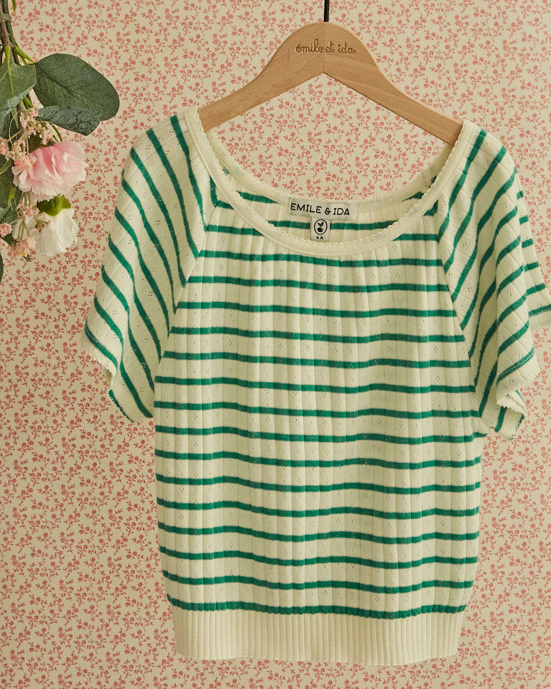 Top fille modal rayures haricot