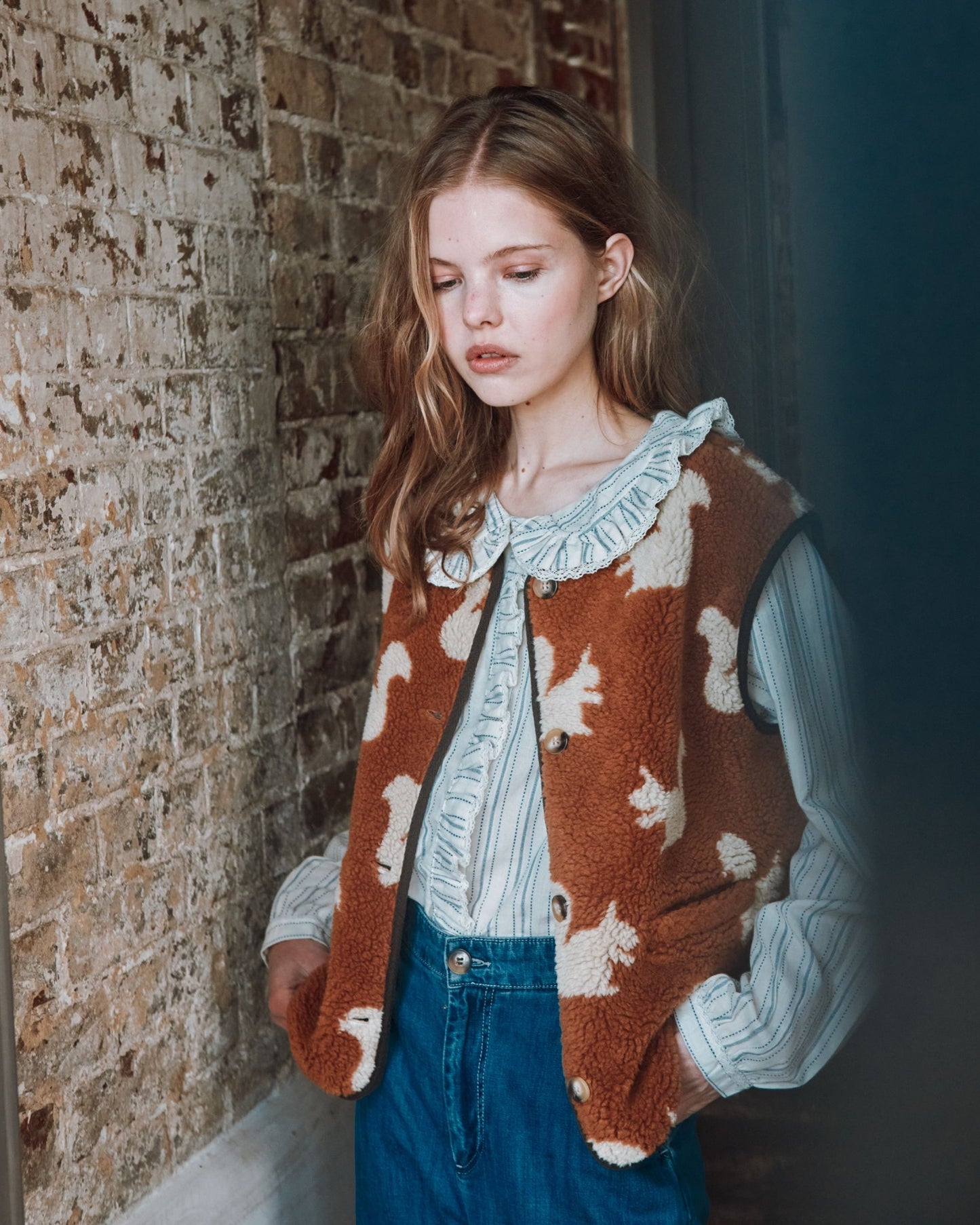 Veste sans manches - Sherpa écureuil marron