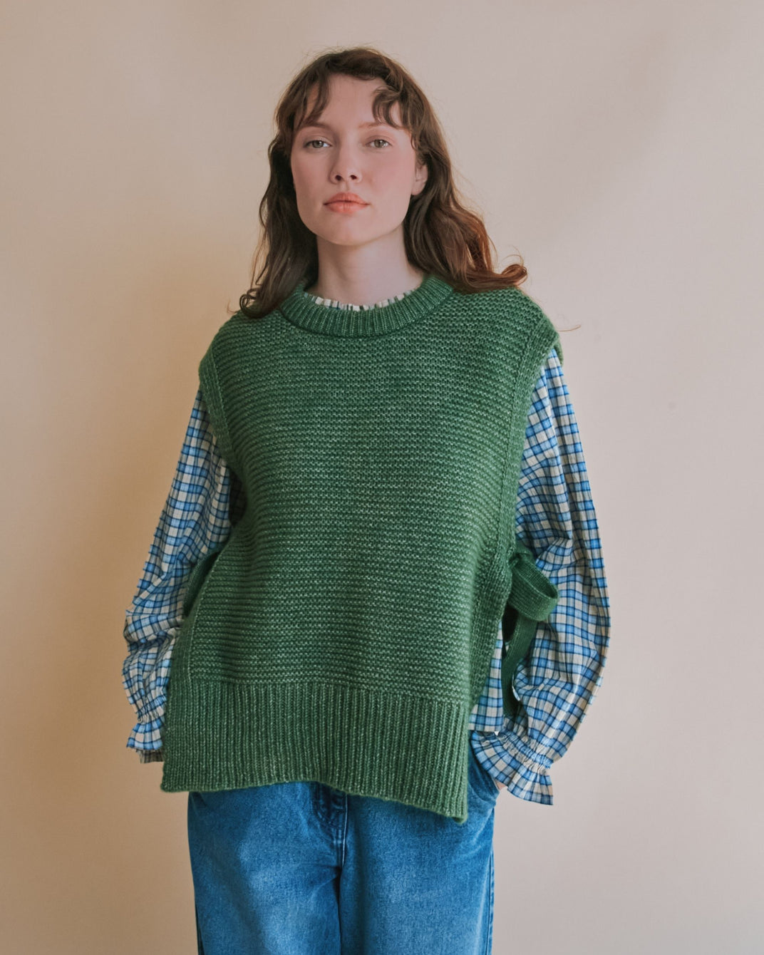 Pull sans manches - A nouer vert
