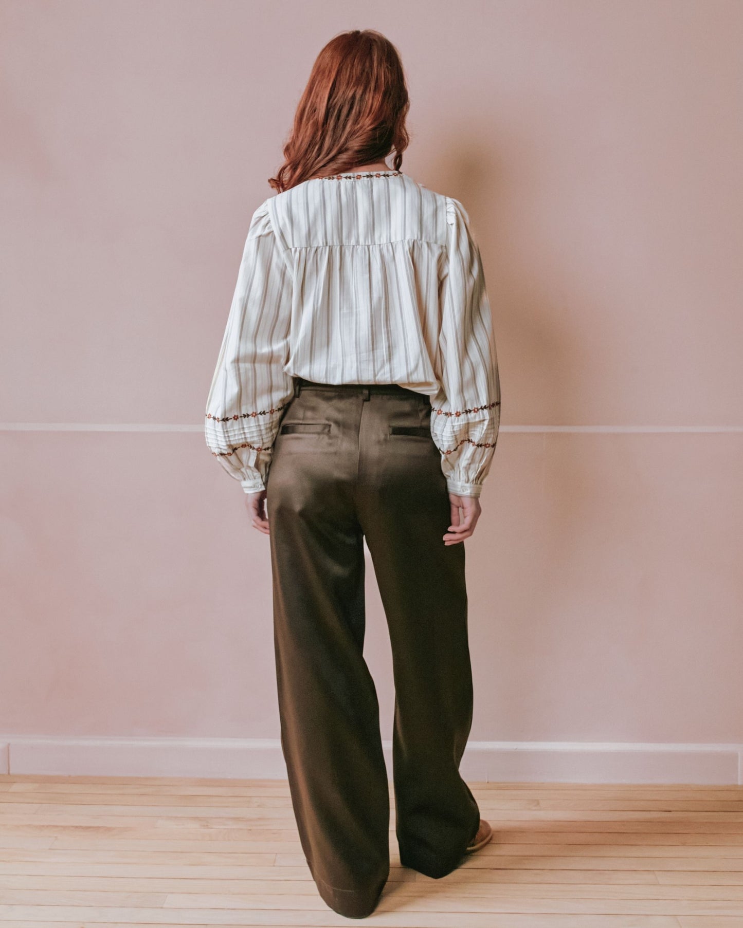 Pantalon - Satin marron
