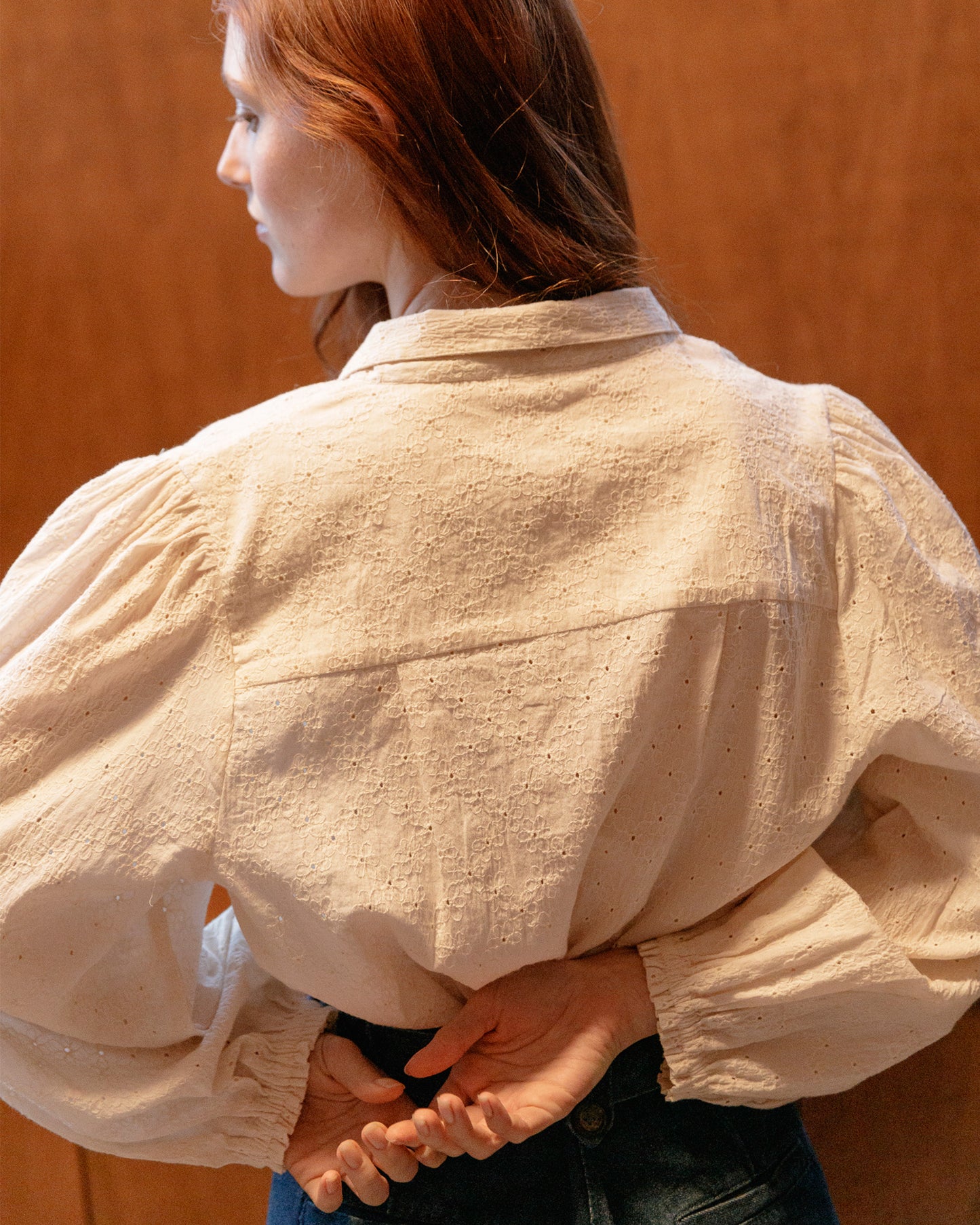 Chemise broderie anglaise blanc cassé