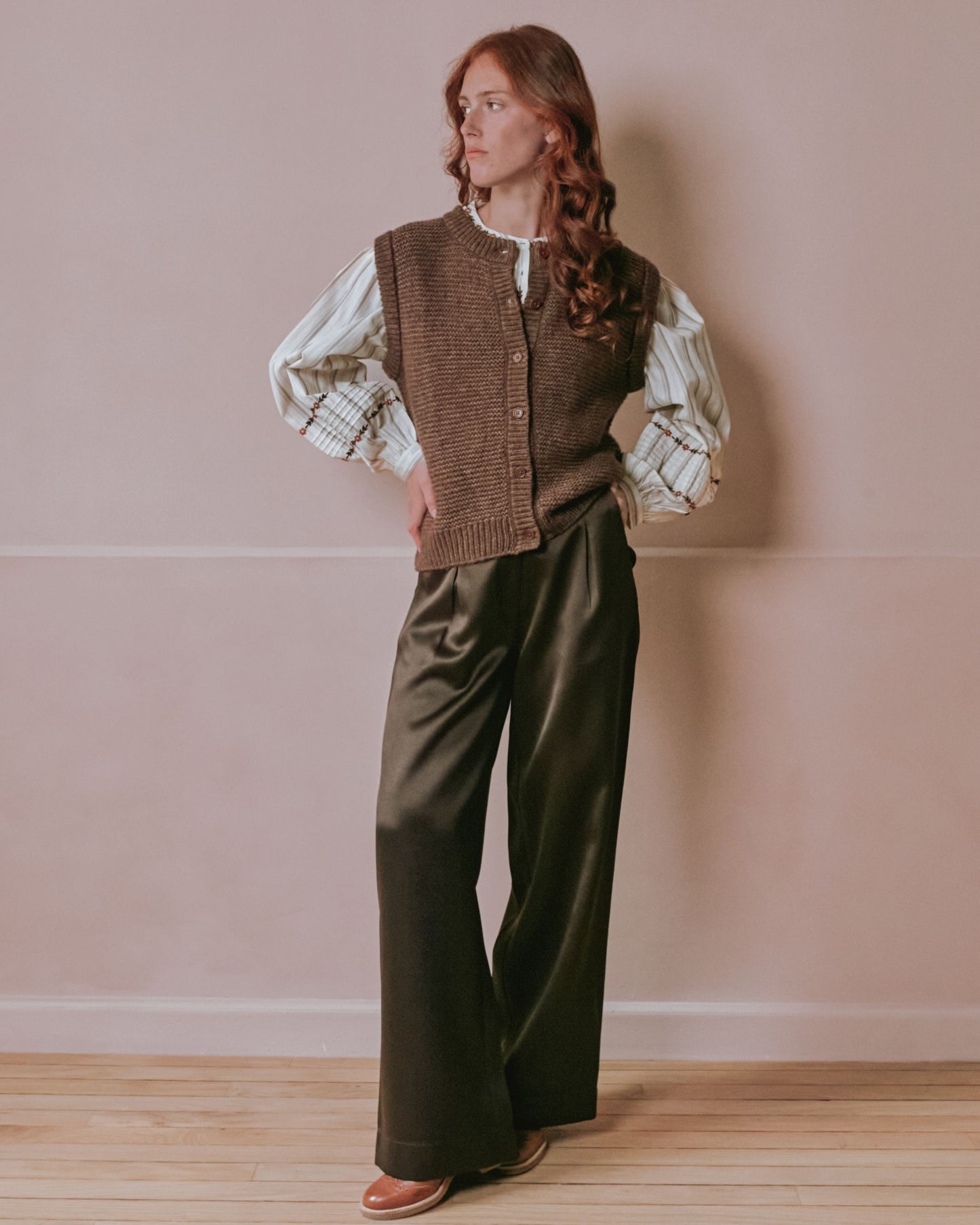 Cardigan sans manches - Marron