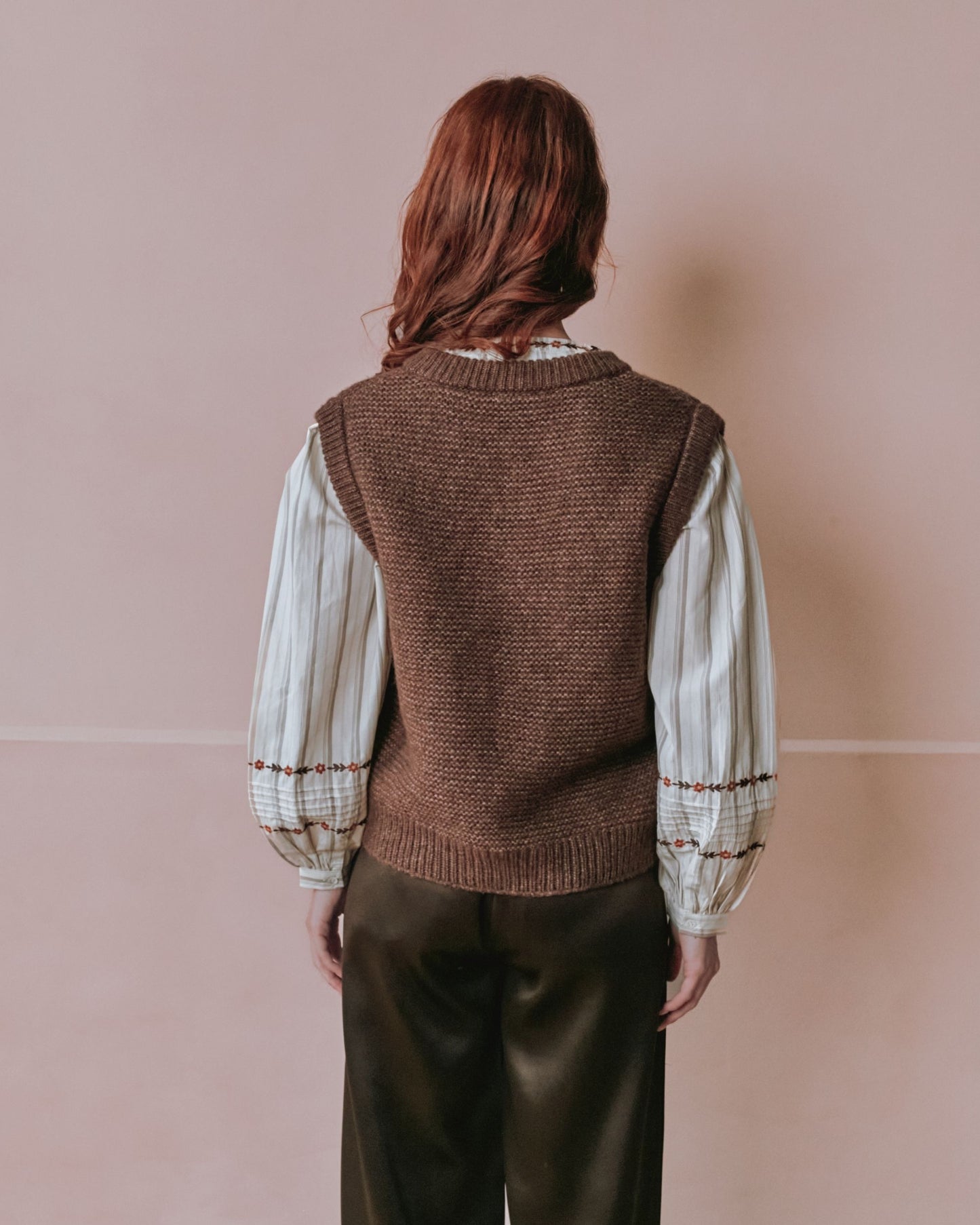 Cardigan sans manches - Marron
