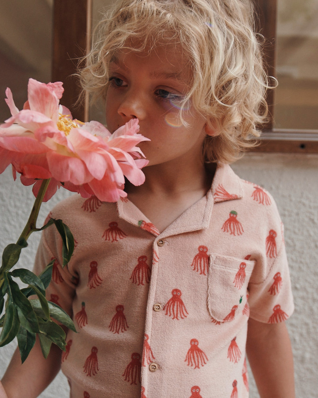 Red octopus terry shirt