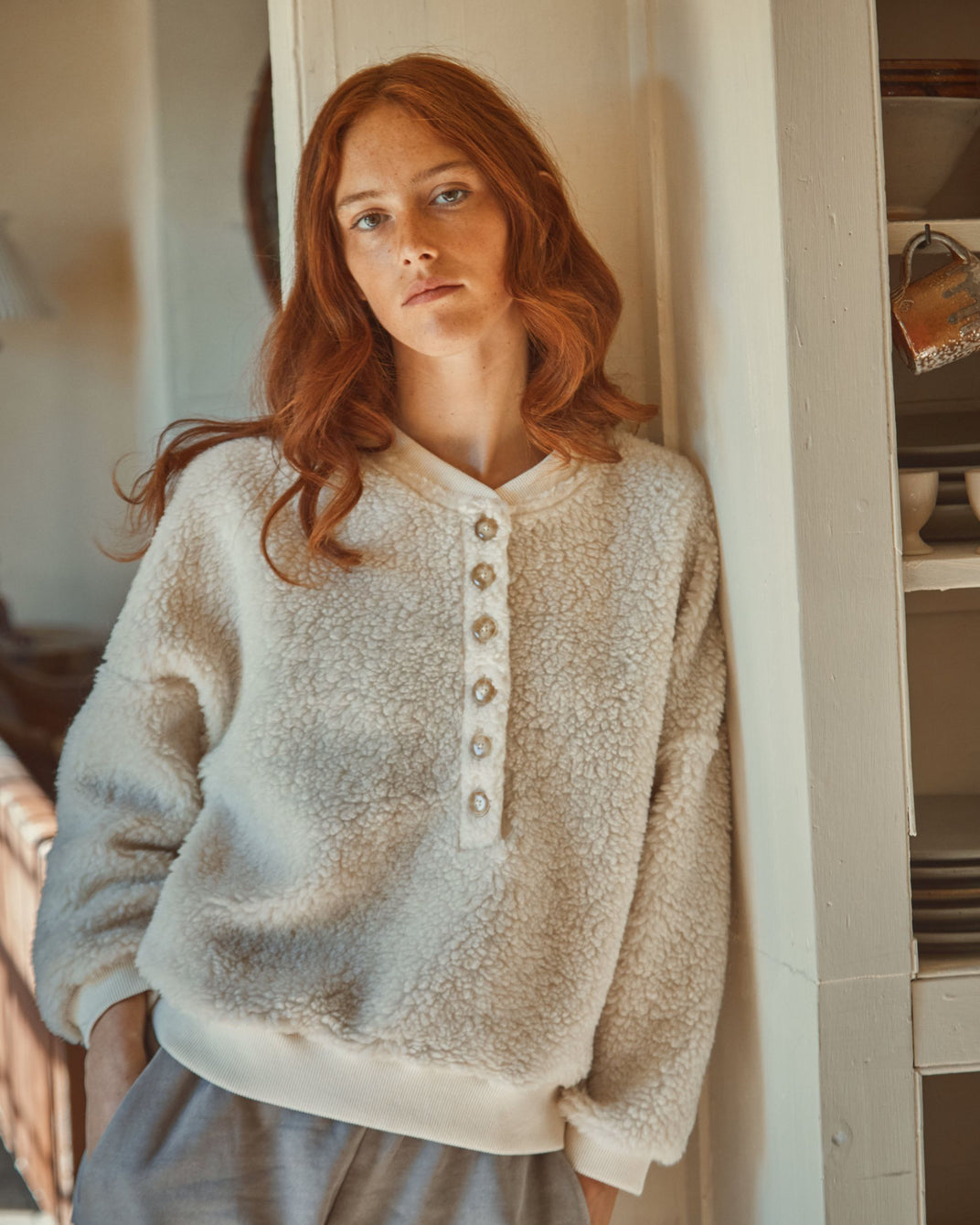 Ecru Sherpa sweatshirt