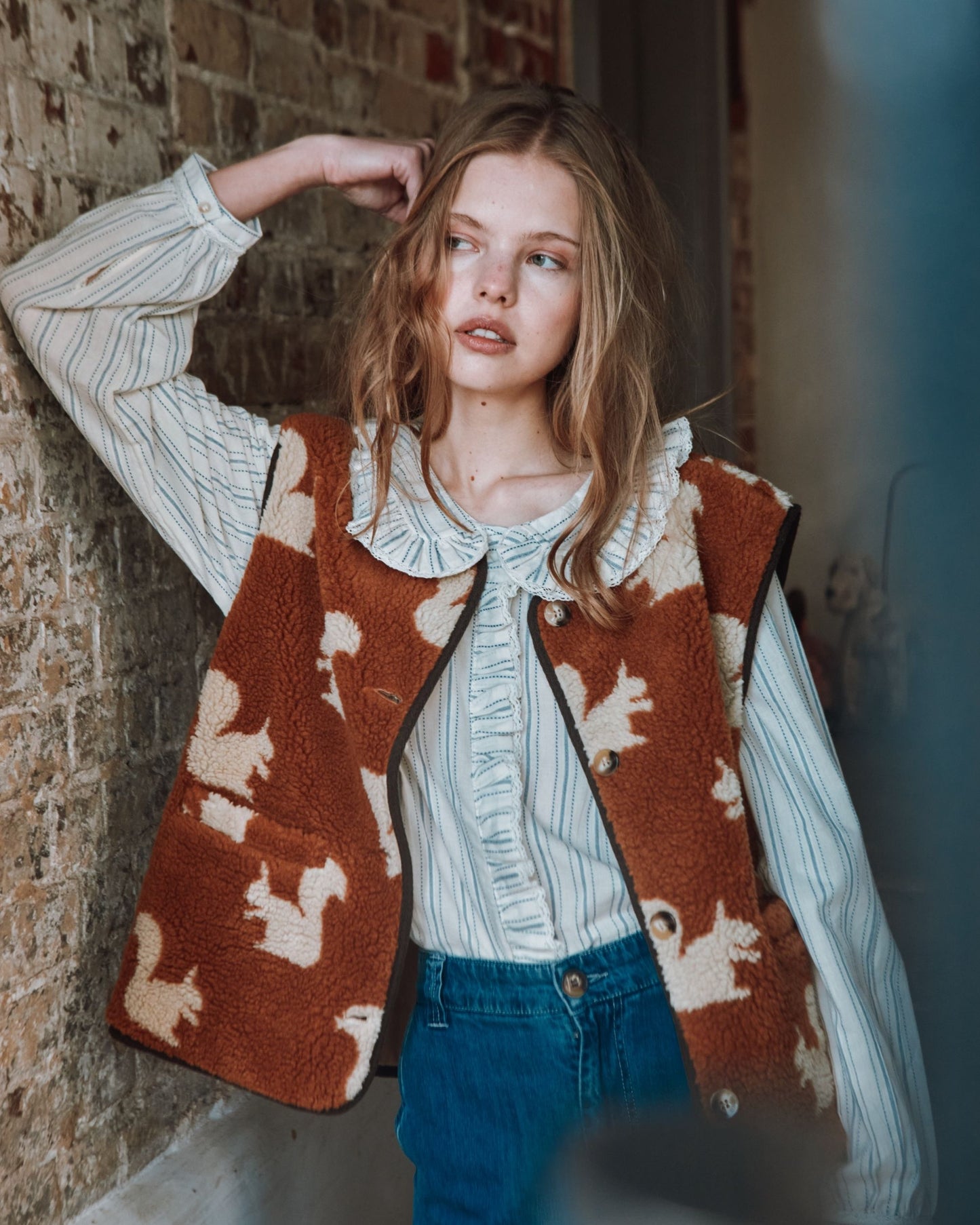 Veste sans manches - Sherpa écureuil marron