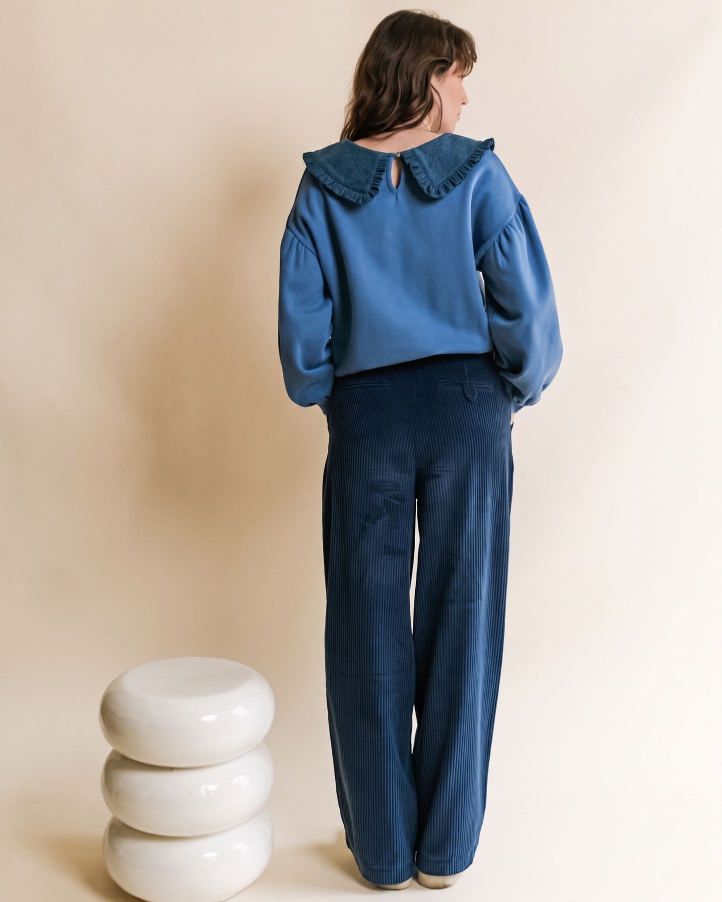 Sweat - Grand col bleu
