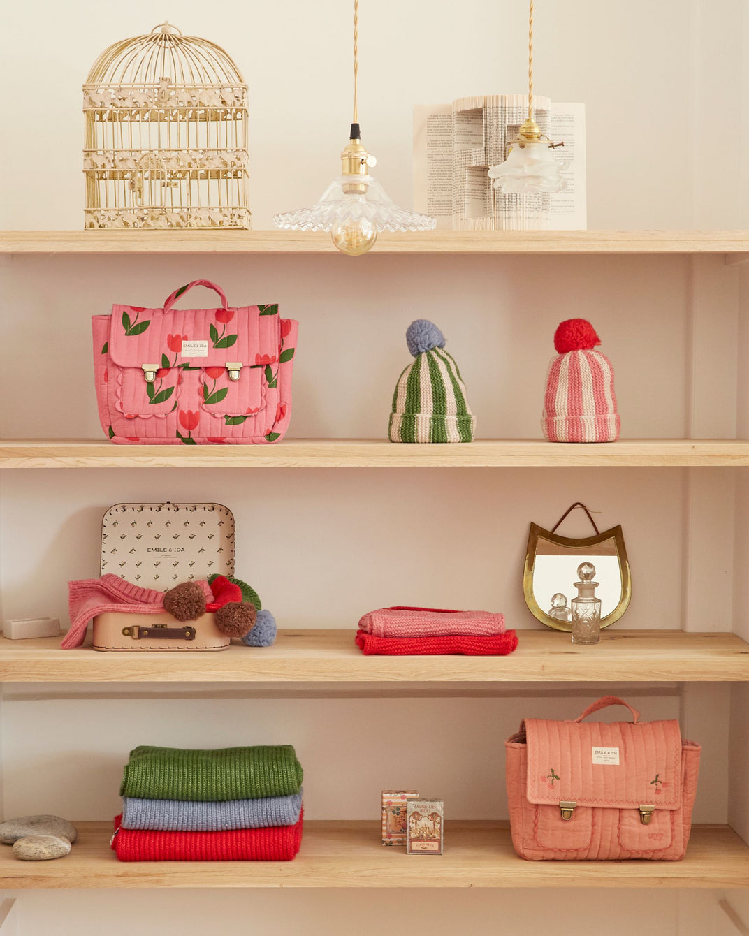 Cartable - Matelassé fleuri rose