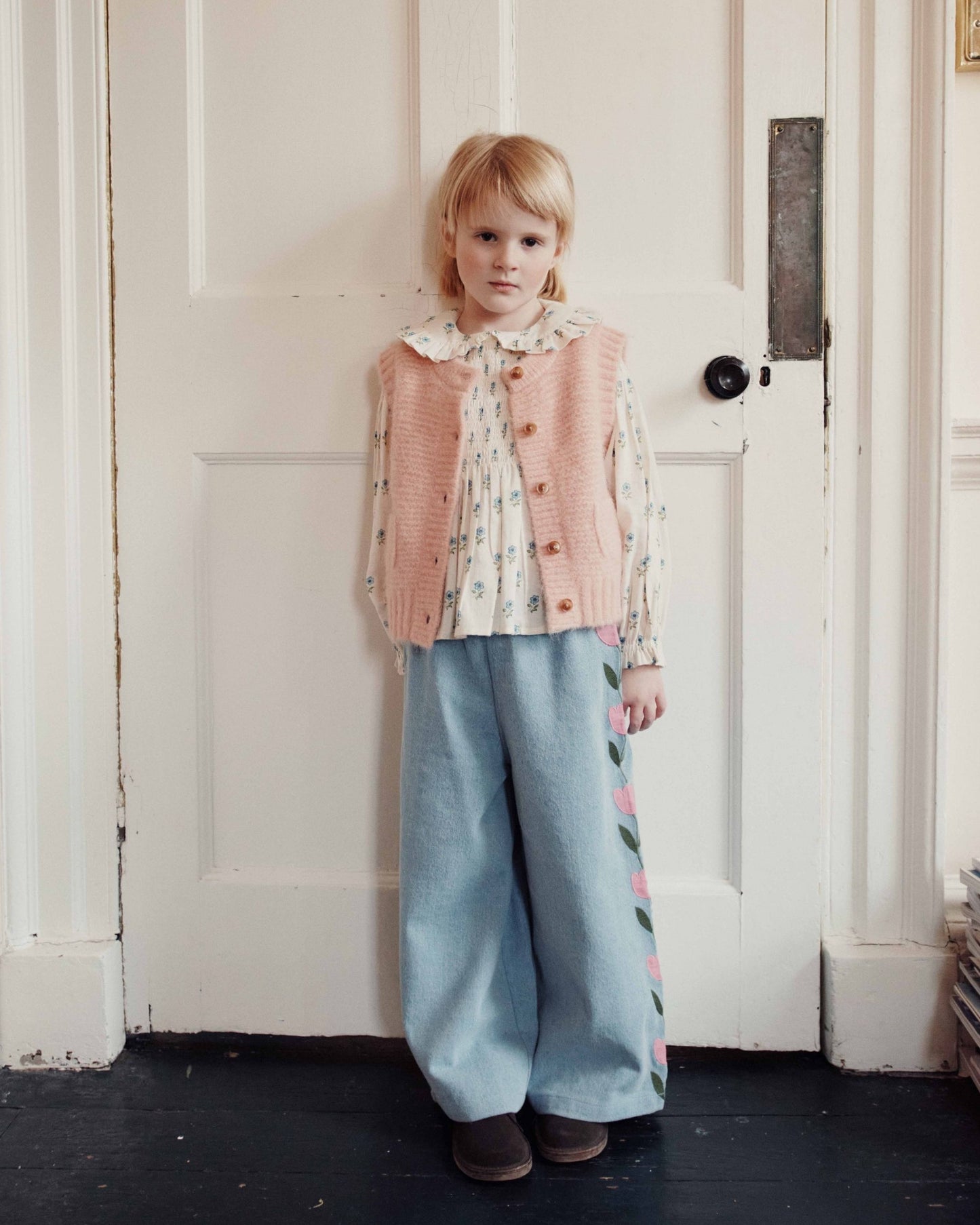 Blouse - Smockée fleuri écru