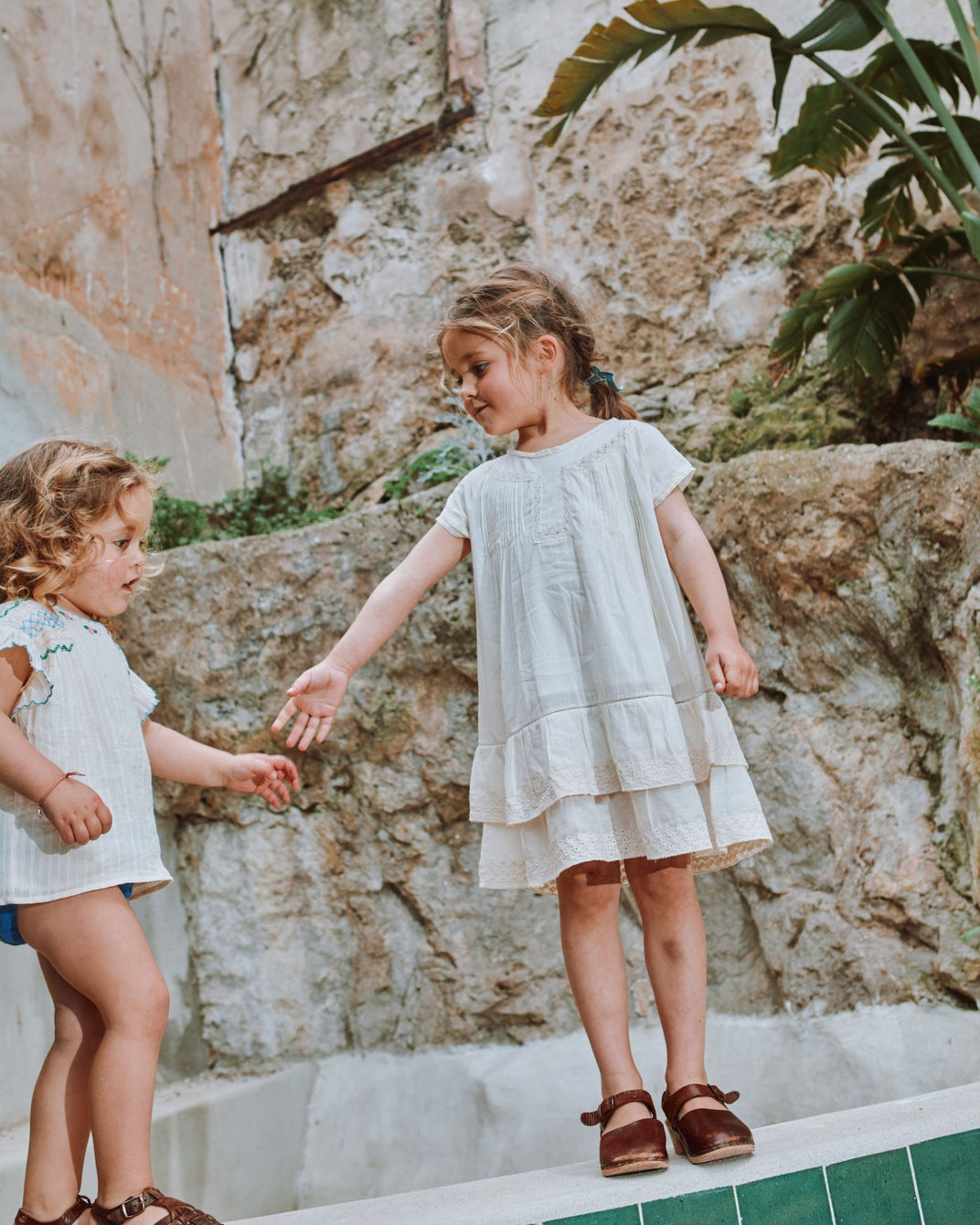 Vintage ecru cotton voile dress