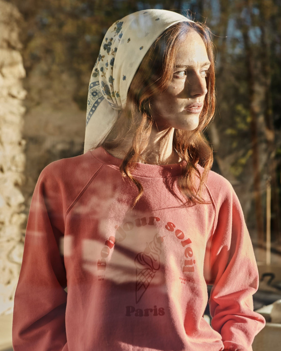 Sweat - Bonjour soleil Paris rose bonbon