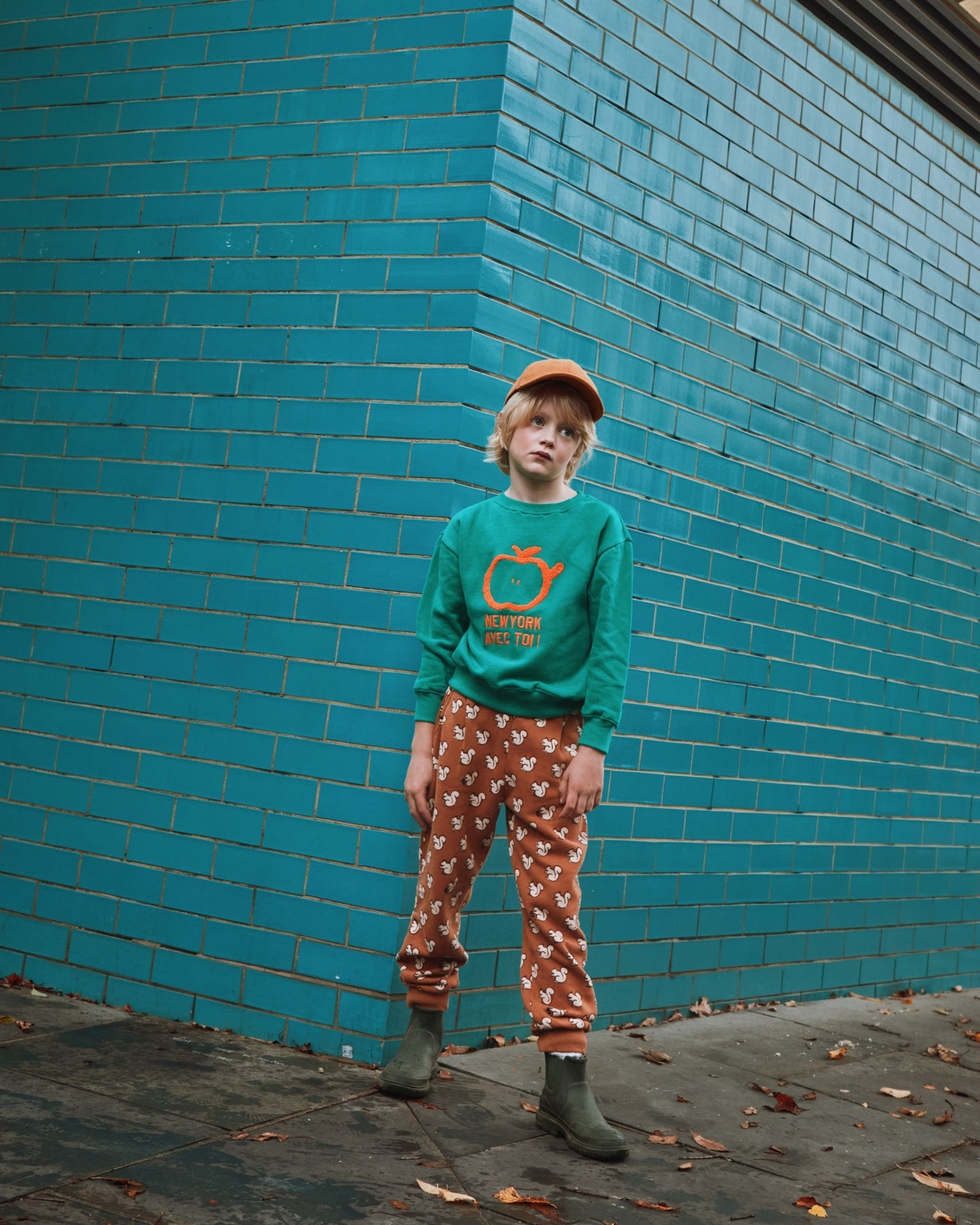 Jogger écureuils coton bio caramel