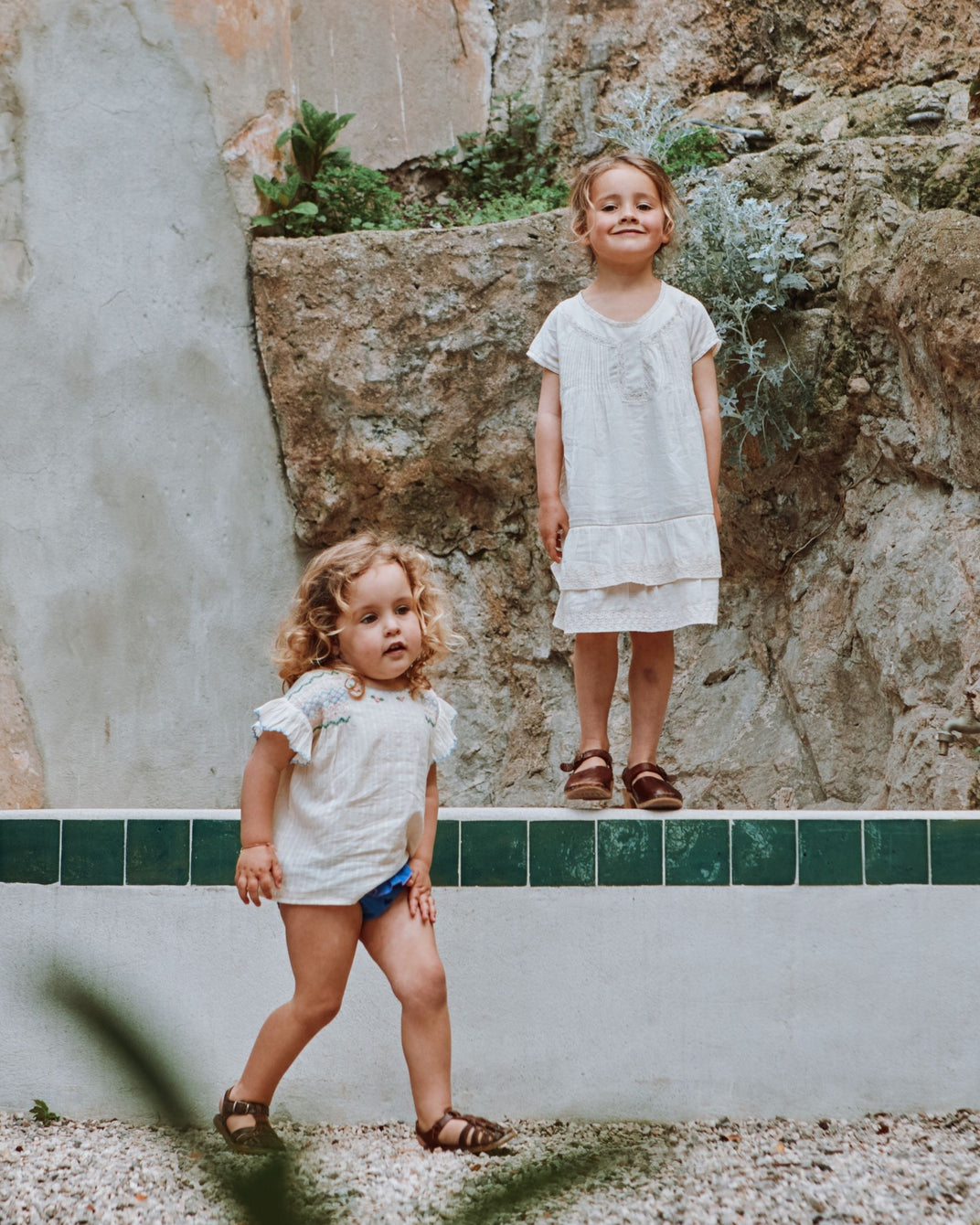 Robe voile de coton vintage écru