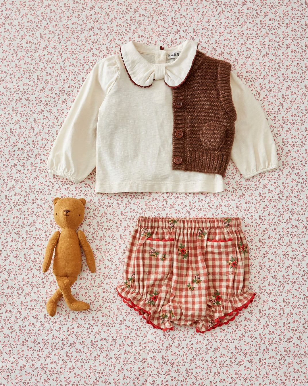 Bloomer - Brodé vichy terracotta