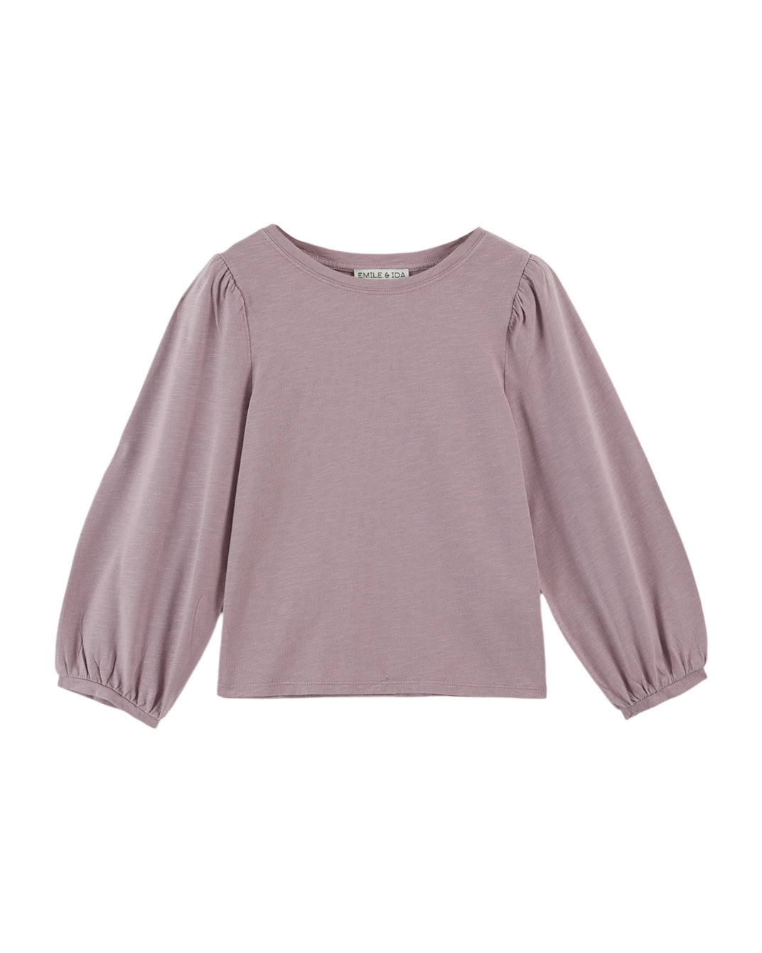 T-shirt flammé fille coton bio mauve