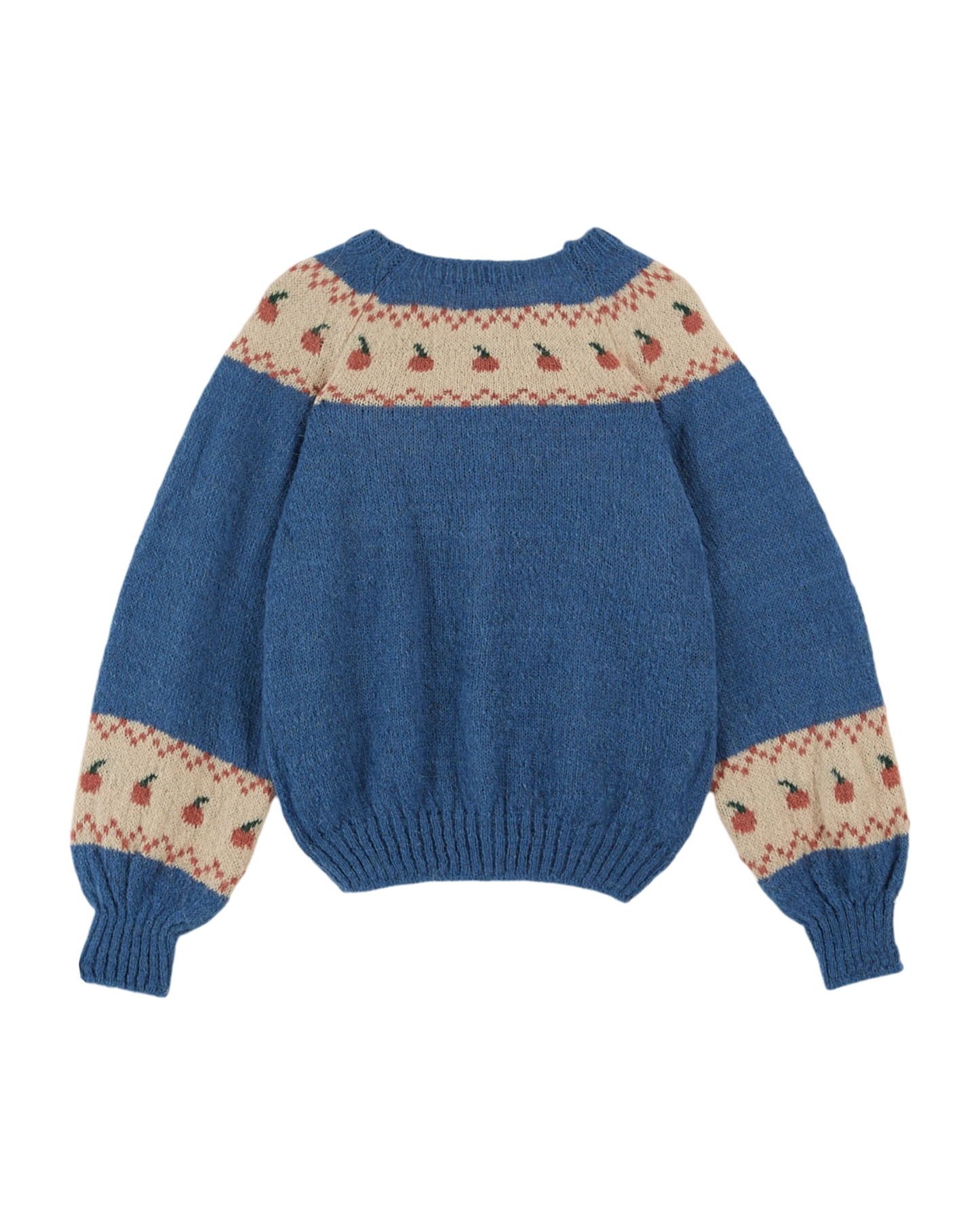 Cardigan jacquard à motifs pomme bleu