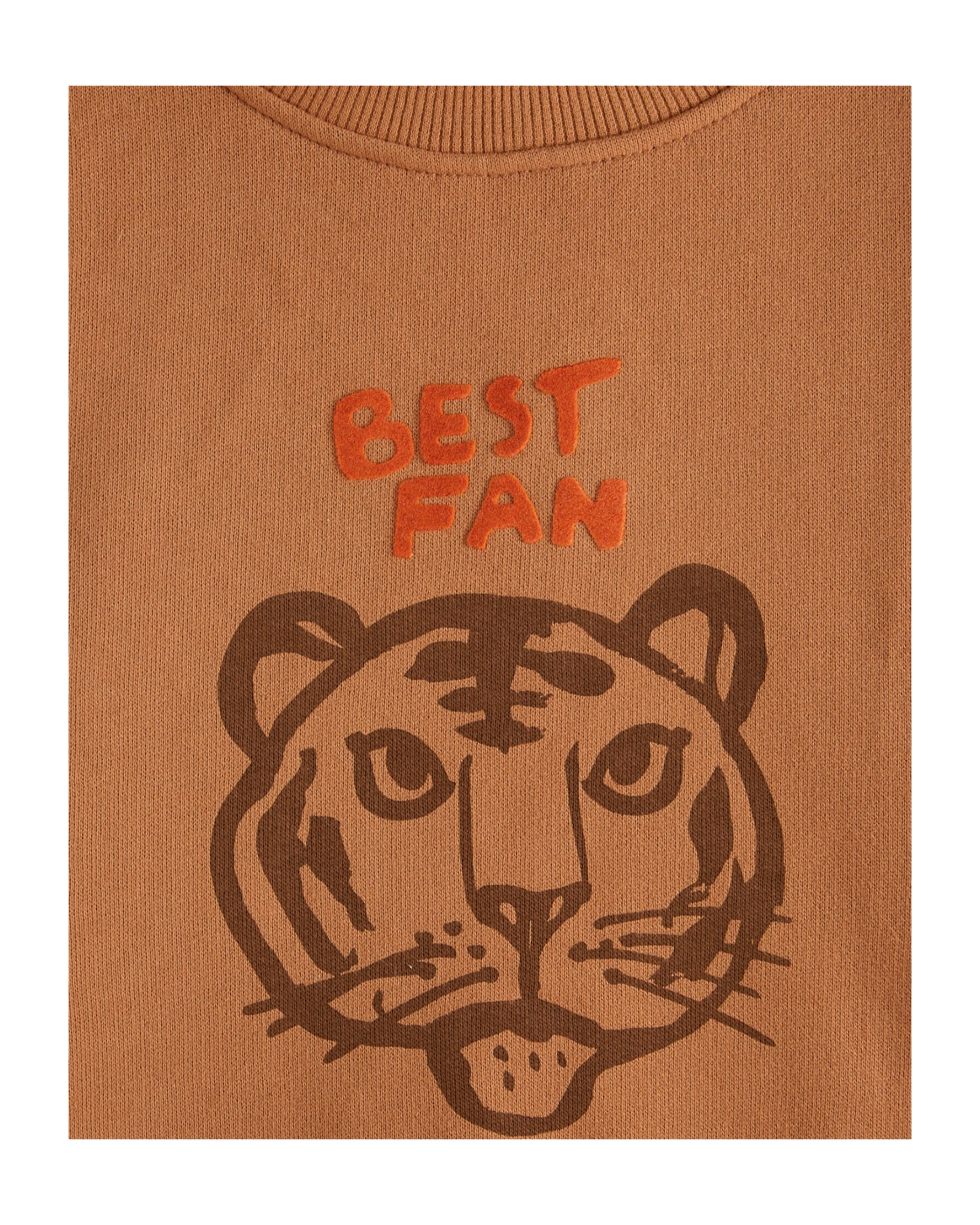 Sweat coton bio tigre orange brun