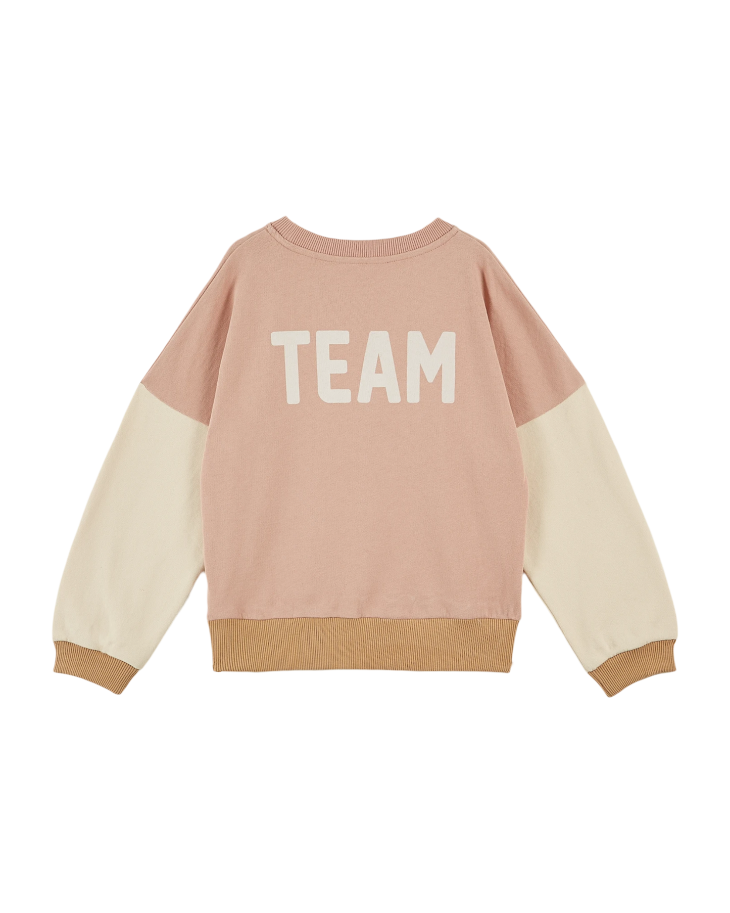 Sweat coton bio team tricolore poudre