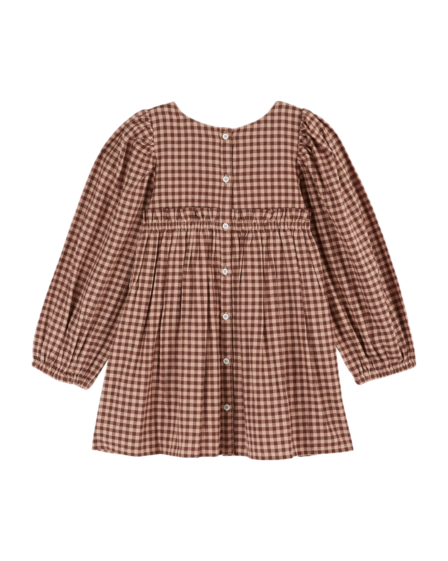 Robe smockée brodée vichy poudre