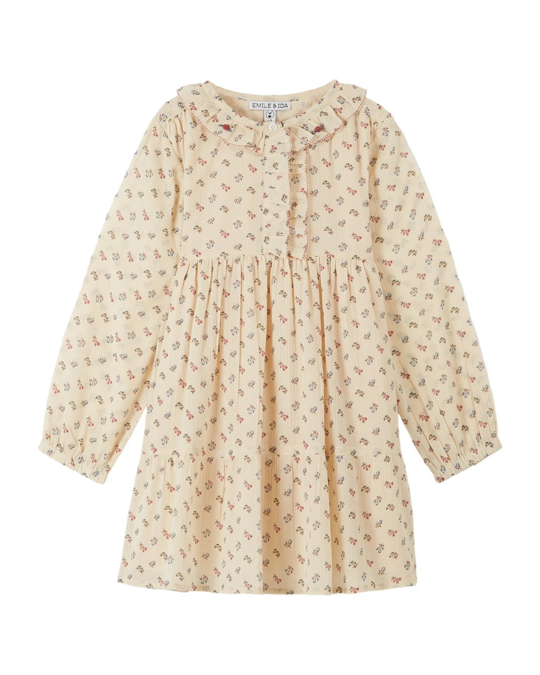 Robe all-over à fleurs Sorgue écru