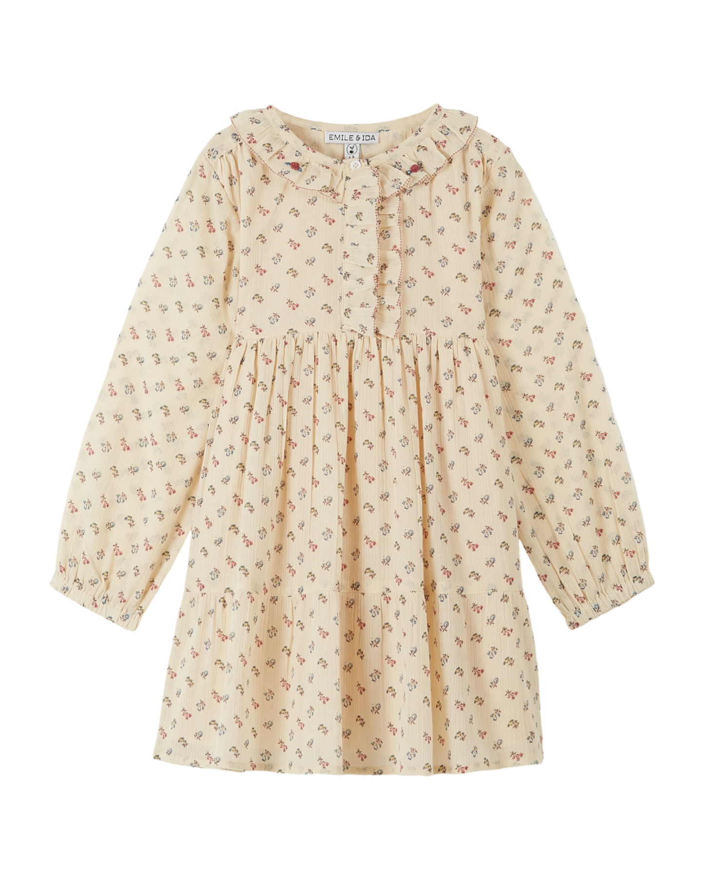 Robe all-over à fleurs Sorgue écru